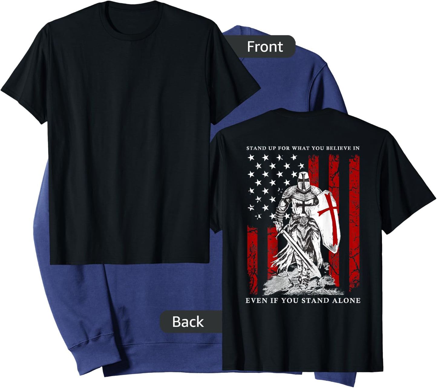 Knight Templar American Flag Sweatshirt - Sweatshirt | Navy