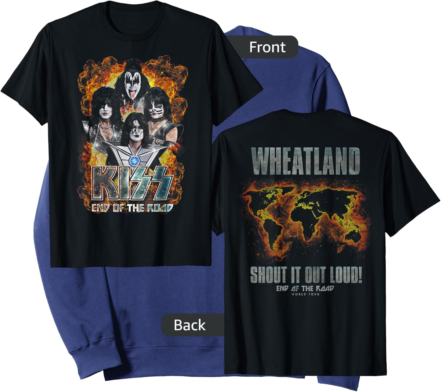 KISS - Exclusive Official End of The Road Tour, Wheatland Sweatshirt - Sweatshirt | Navy