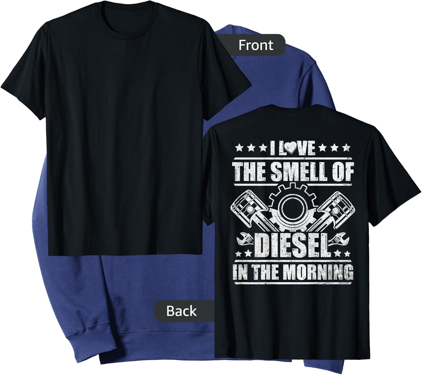 Truck Driver Novelty Diesel Flue Trucker Design On Back Sweatshirt - Sweatshirt | Navy