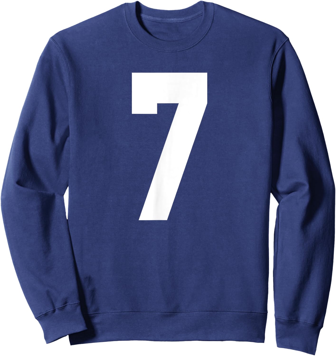# 7 Team Sports Jersey Front & Back Number Player Fan Sweatshirt - Sweatshirt | Navy
