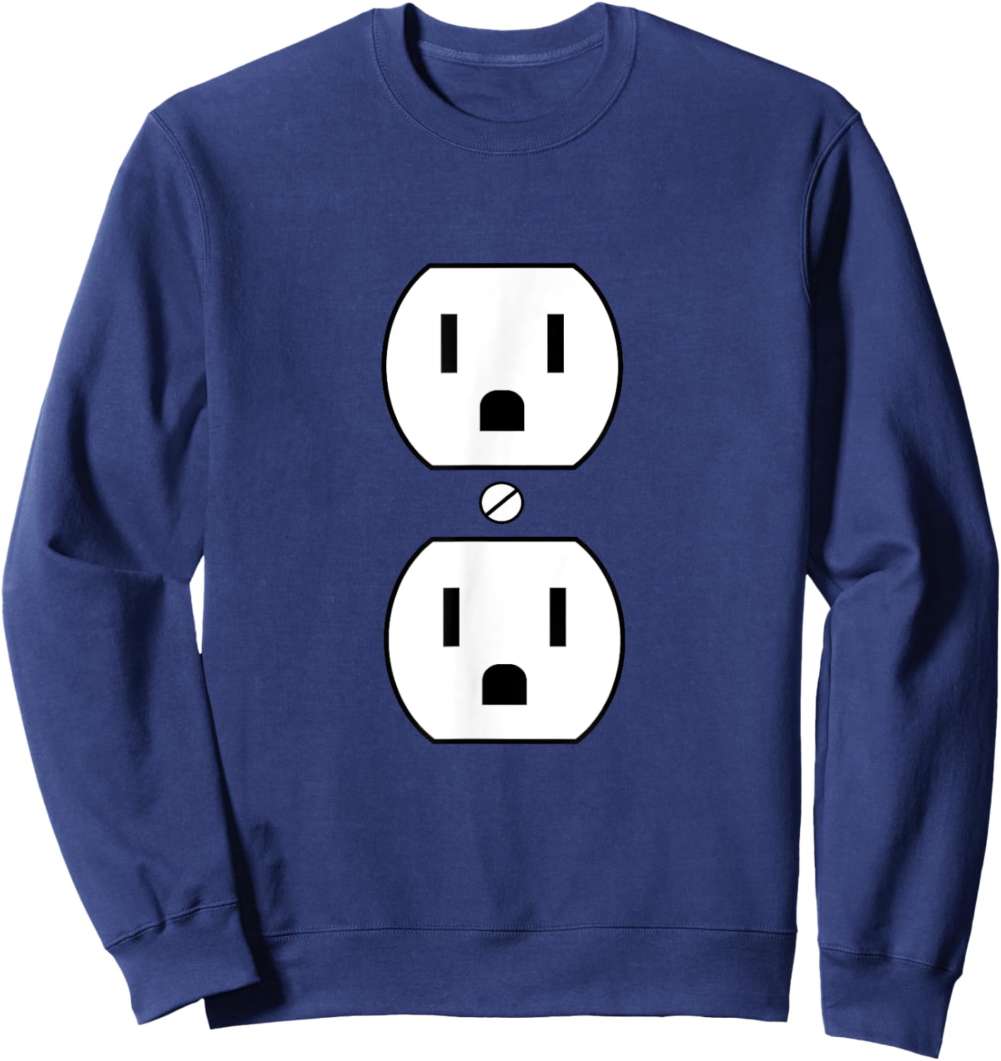 Electrical Plug Costume Funny Wall Socket Costume Sweatshirt - Sweatshirt | Navy