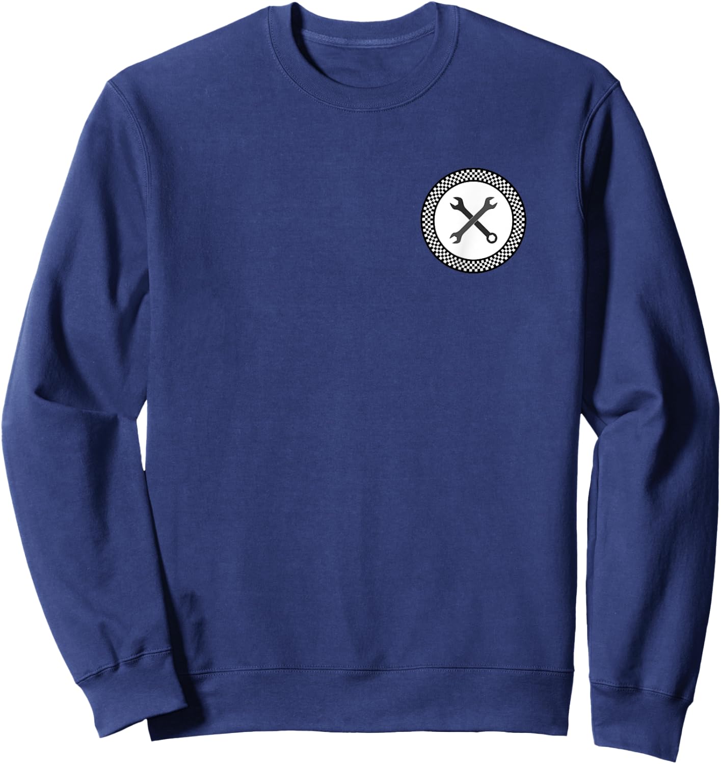 Rockabilly Retro Vintage Checkerboard Pattern Wrenches Gift Sweatshirt - Sweatshirt | Navy