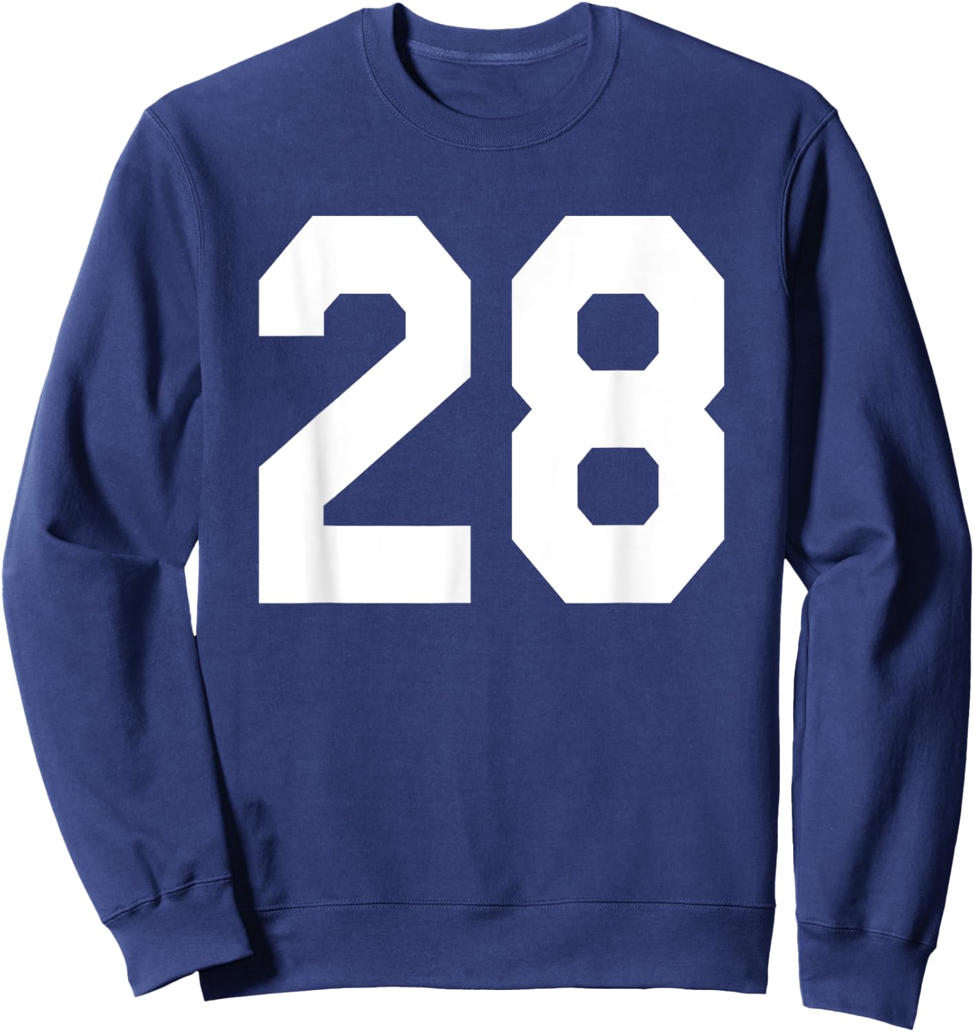 Number 28 Sports Jersey Front and Back Team Player Sweatshirt - Sweatshirt | Navy