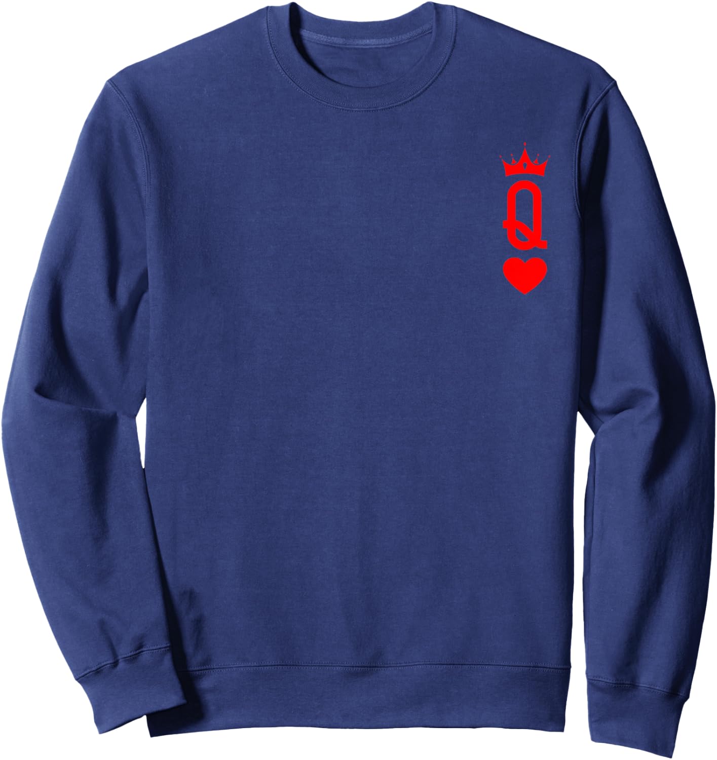 Queen of Heart King And Queen Easy Couple Halloween Costume Sweatshirt - Sweatshirt | Navy