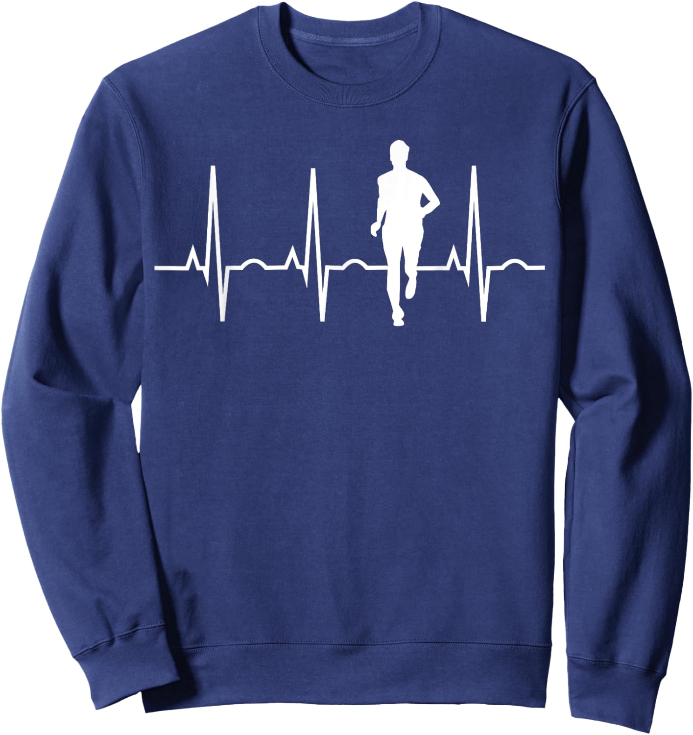 Cross Country Running Gifts - Runner Heartbeat Men Teens Boy Sweatshirt - Sweatshirt | Navy