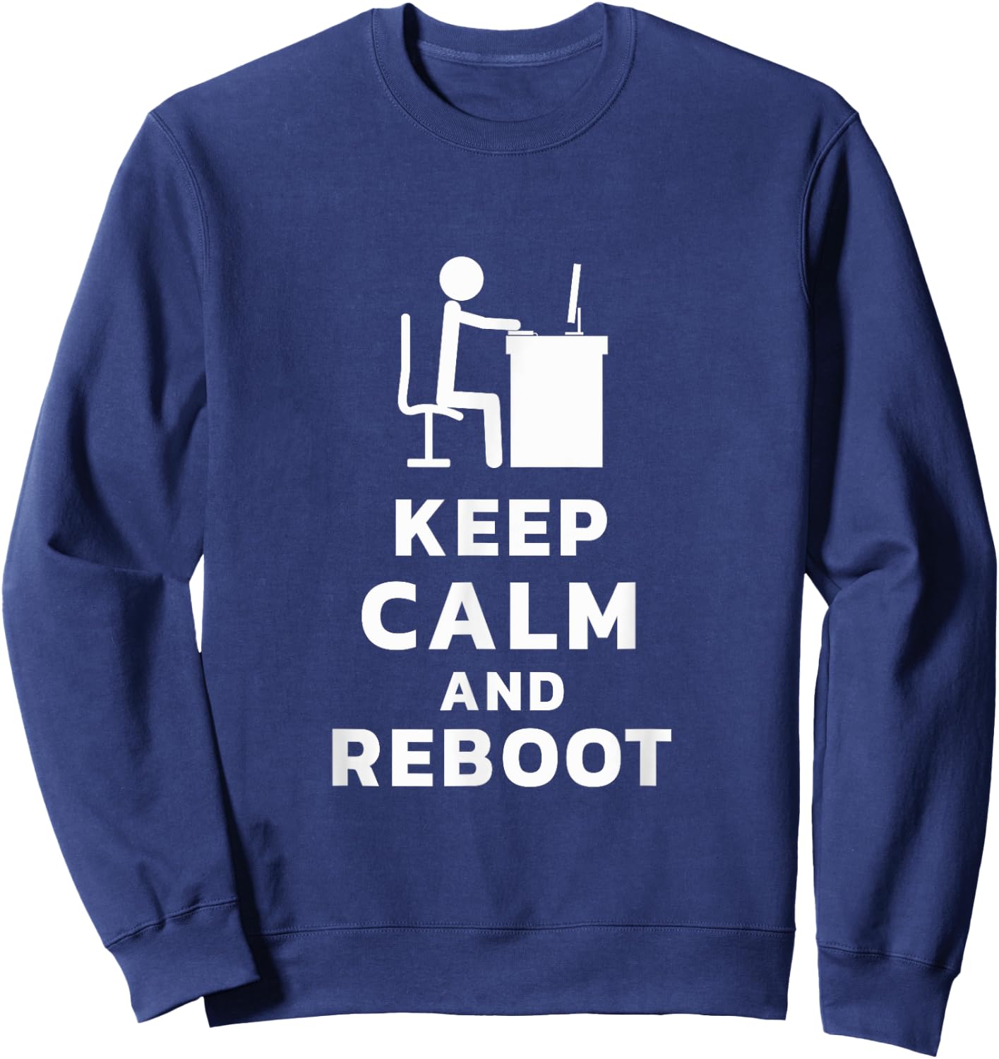 Software Developer Keep Calm Reboot Administrator Sweatshirt - Sweatshirt | Navy