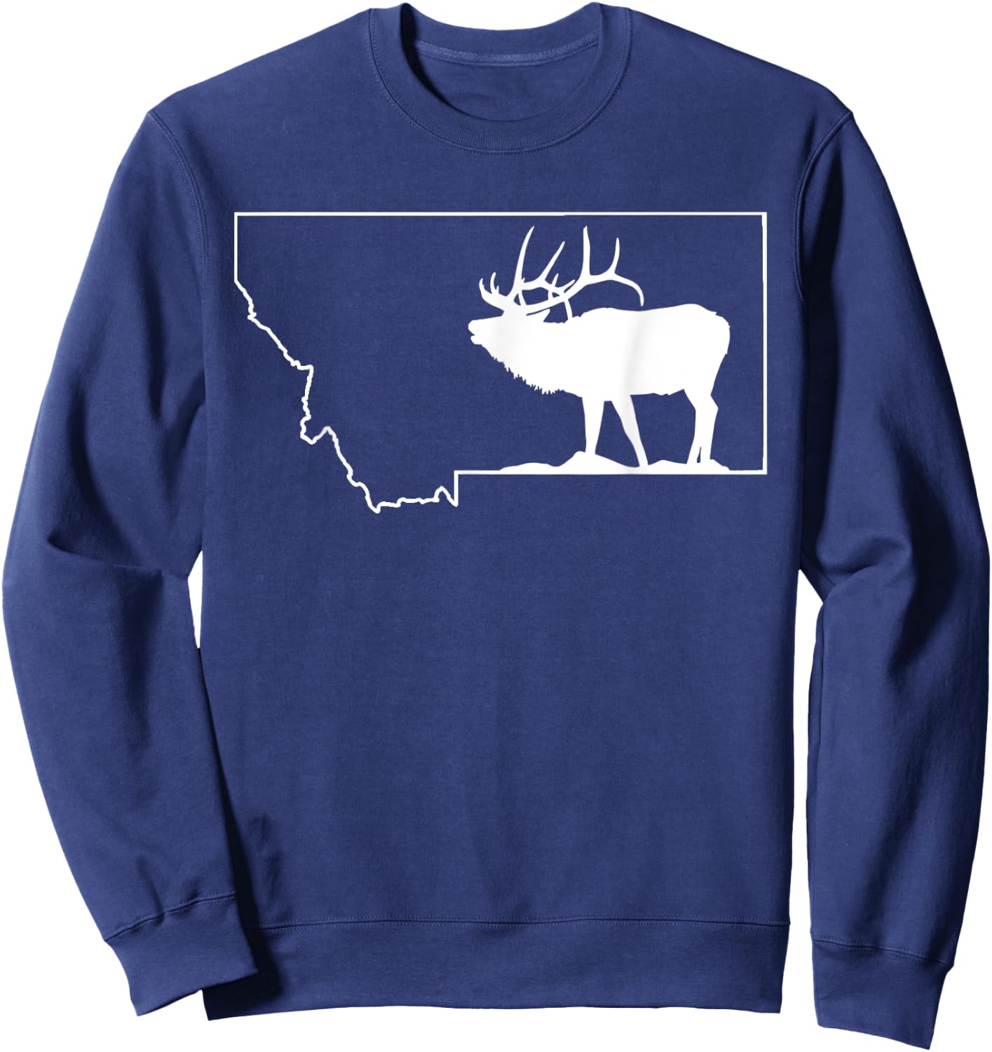 Montana Elk Hunting Cool Montana Hunters Hunting Sweatshirt - Sweatshirt | Navy