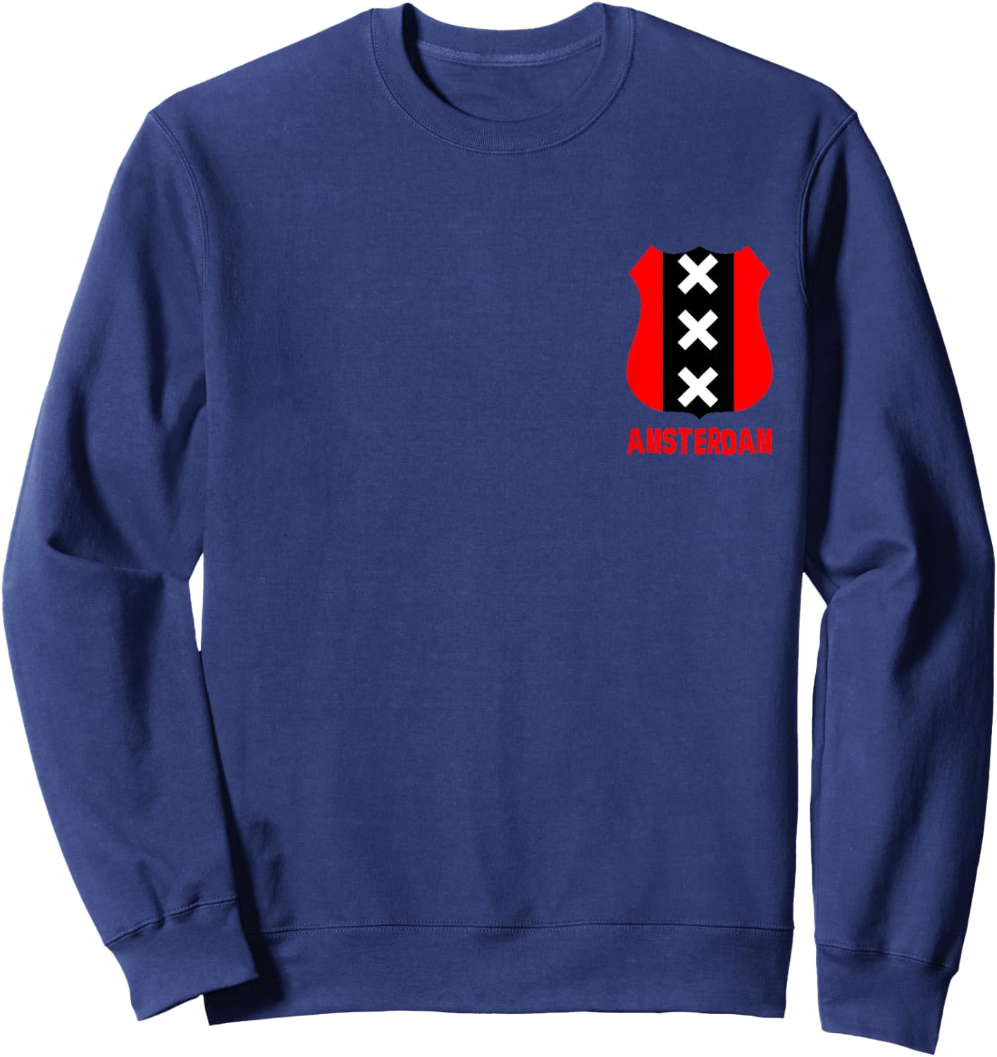 Amsterdam Coat of Arms Symbol 3X Shield Crest Flag Sweatshirt - Sweatshirt | Navy