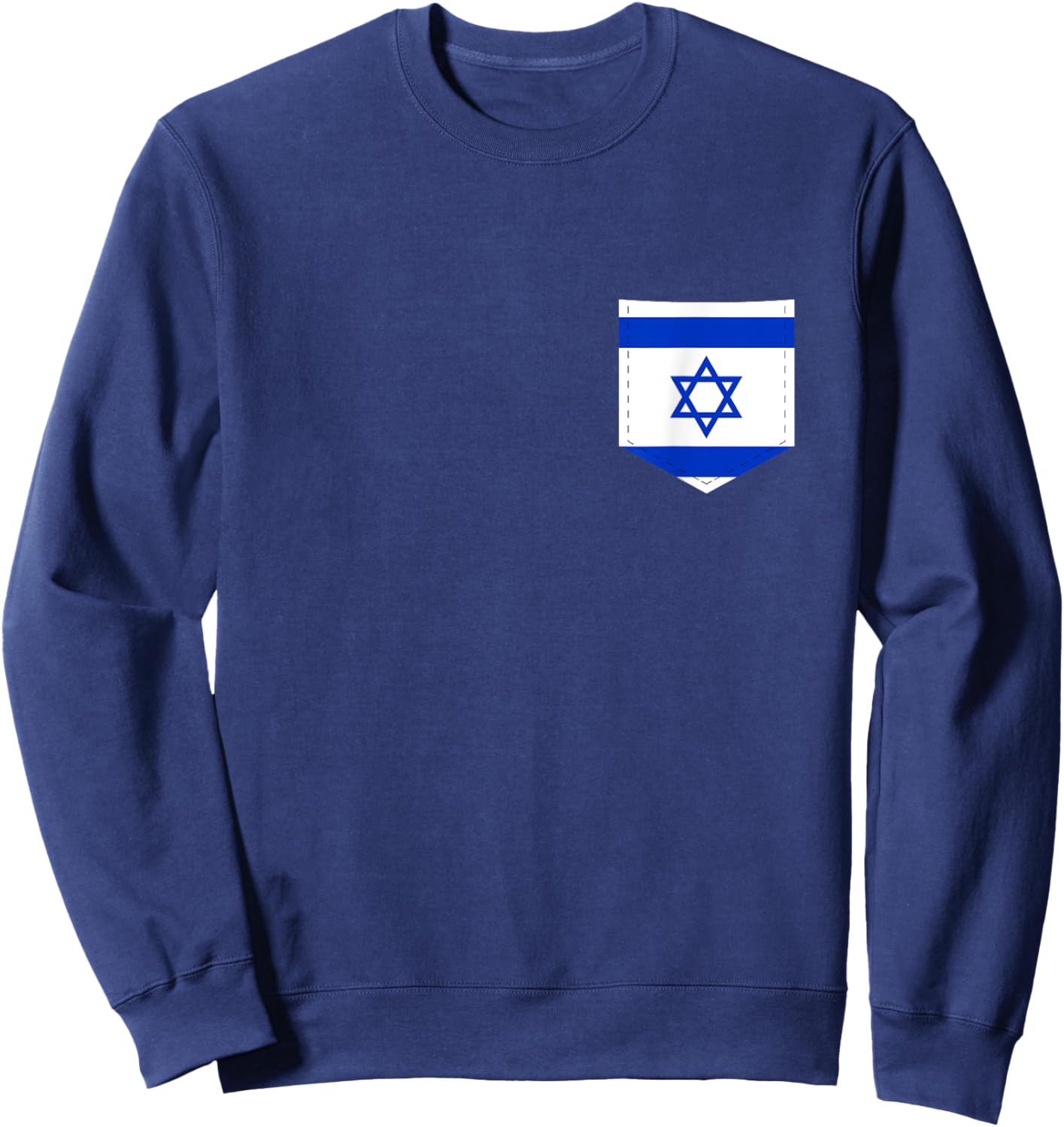 Israel Flag with Printed Israeli Flag Pocket Sweatshirt - Sweatshirt | Navy