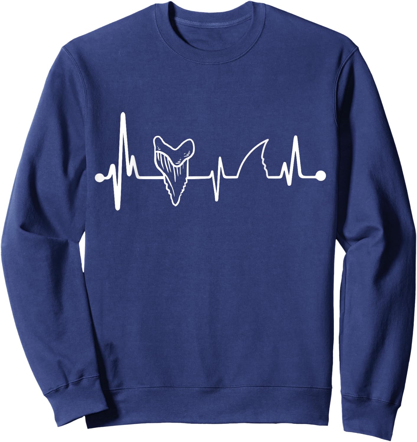 Teeth Heartbeat Shark Fossil Hunter Shark Tooth Hunter Sweatshirt - Sweatshirt | Navy