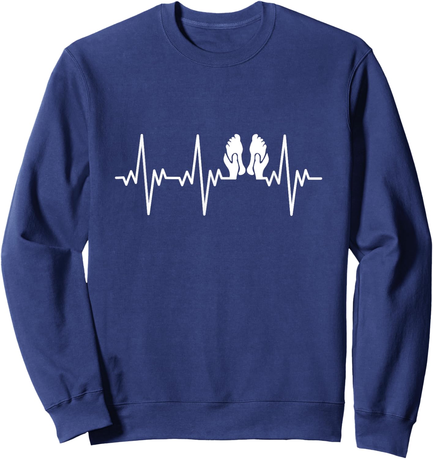 Reflexology Reflexologist heartbeat massage love heart rate Sweatshirt - Sweatshirt | Navy