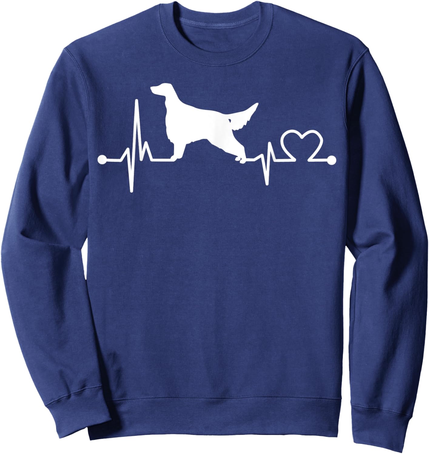 English Setter Heartbeat Funny Dog Pet Gift Kid/Women/Men Sweatshirt - Sweatshirt | Navy