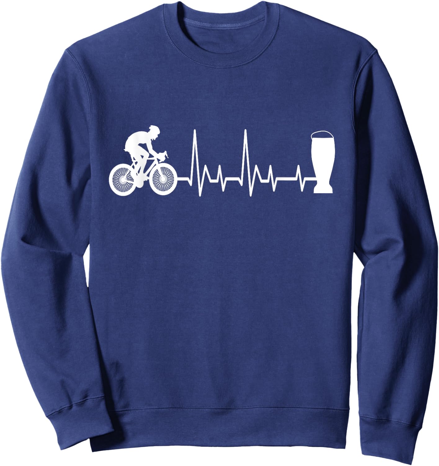 Road bike and beer - road bike cycling bike racing bike Sweatshirt - Sweatshirt | Navy