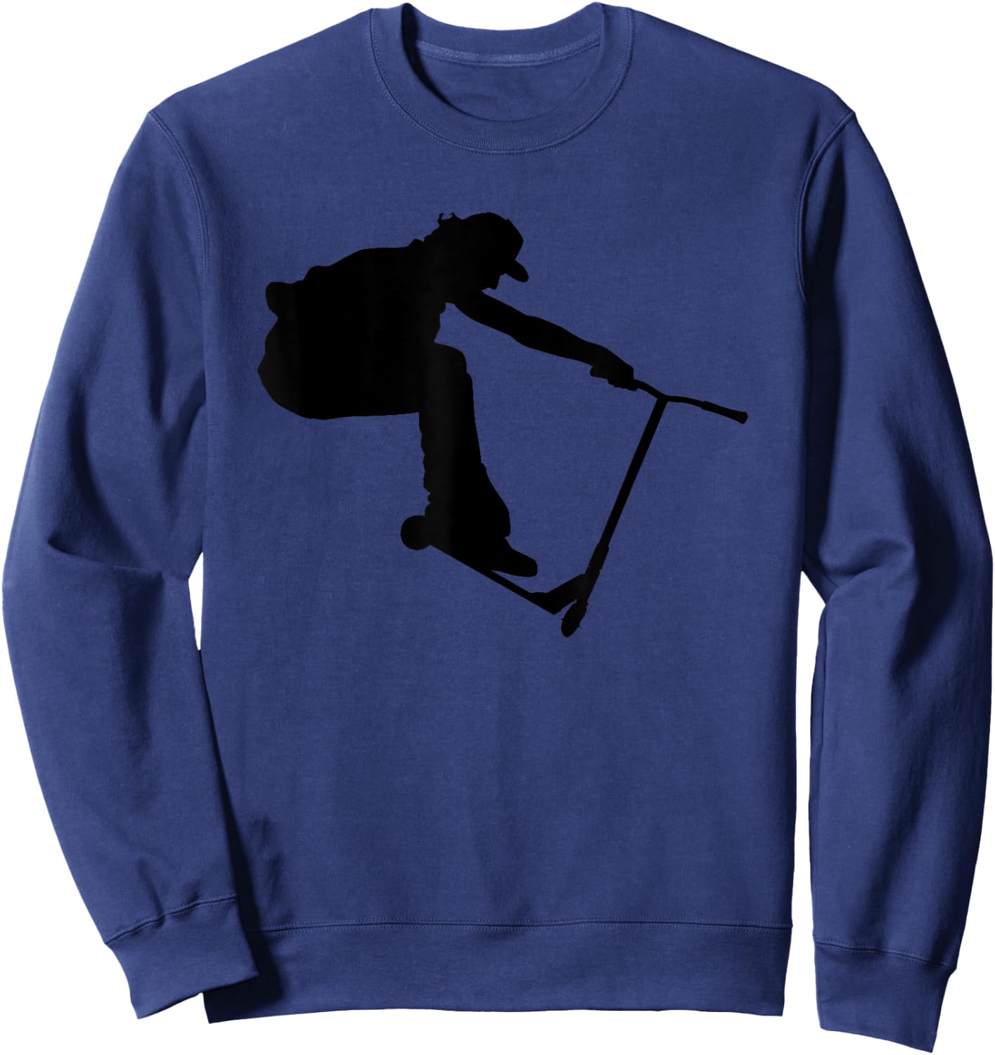 Silhouette Scootering Stunt Scooter Rider Racing Trick Racer Sweatshirt - Sweatshirt | Navy
