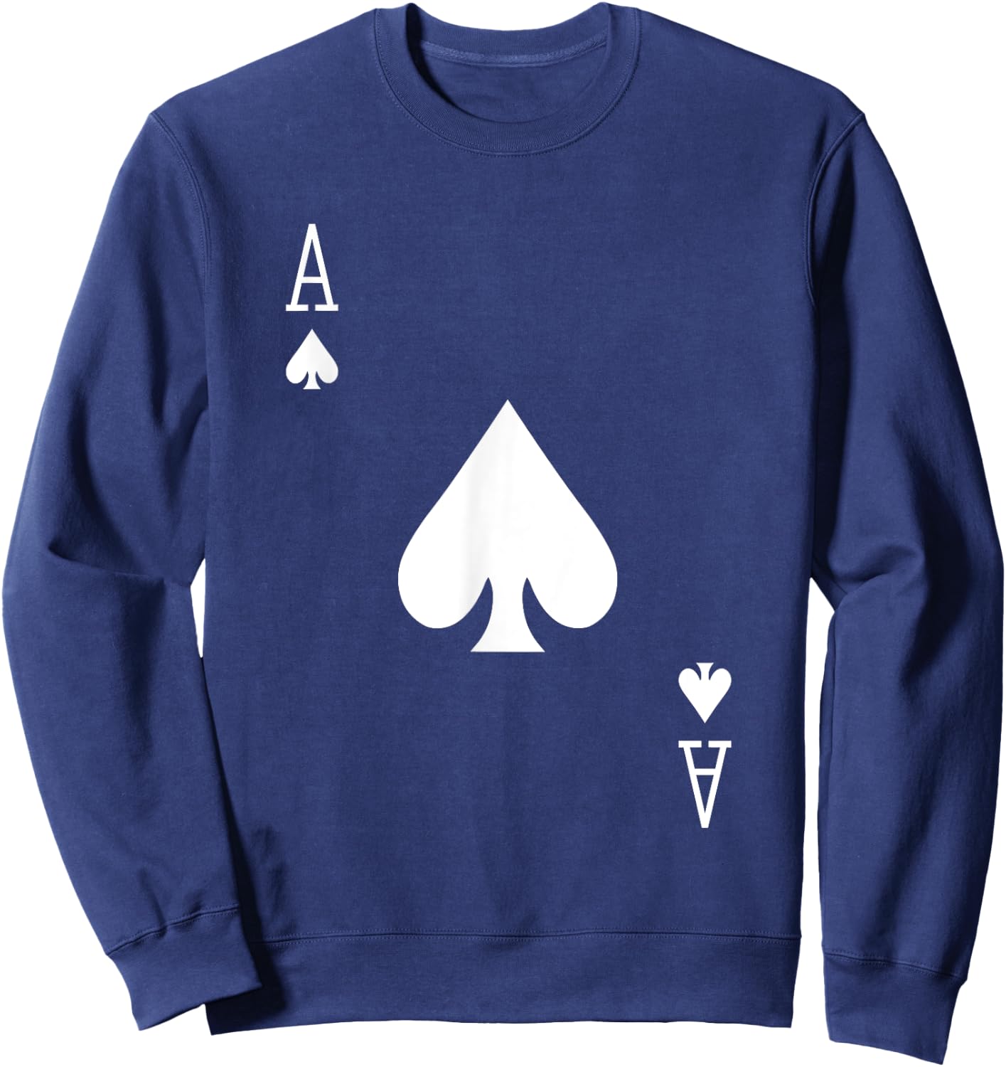 Him & Her Valentines Day Ace of Spades Poker Cards Matching Sweatshirt - Sweatshirt | Navy