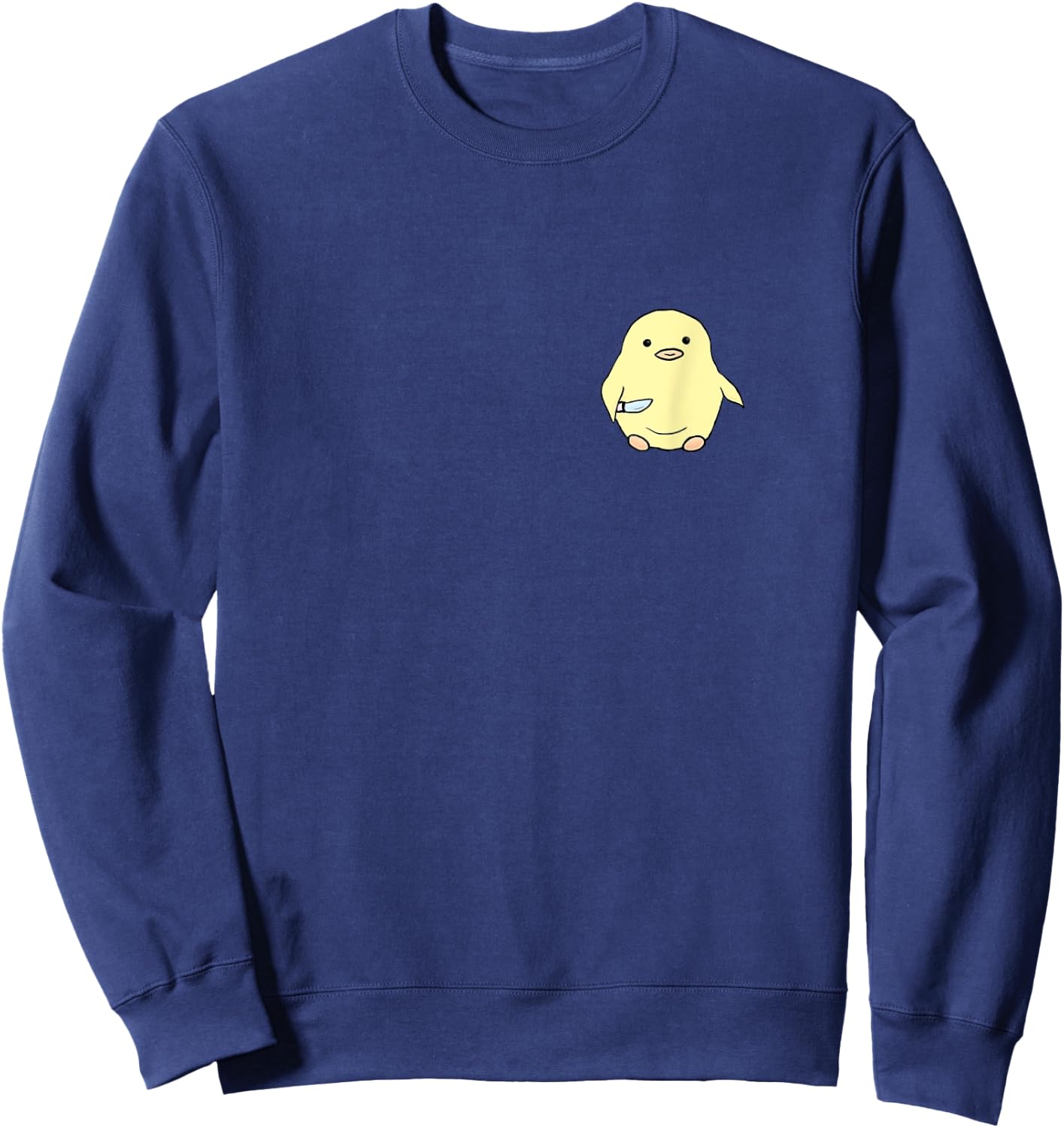 Chick - Chicken with Knife Funny Sweatshirt - Sweatshirt | Navy
