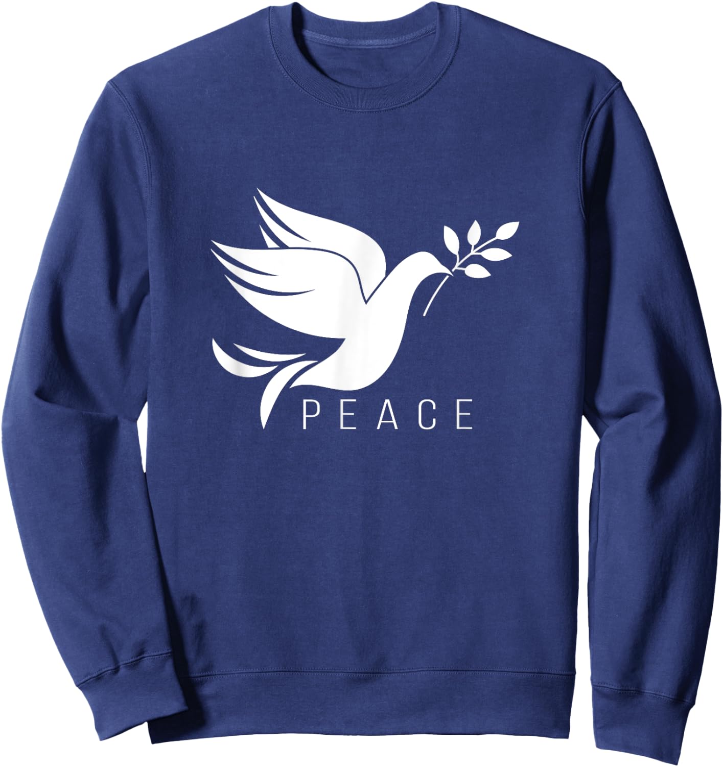 Peace Dove Symbol With Olive Tree Branch Sweatshirt - Sweatshirt | Navy