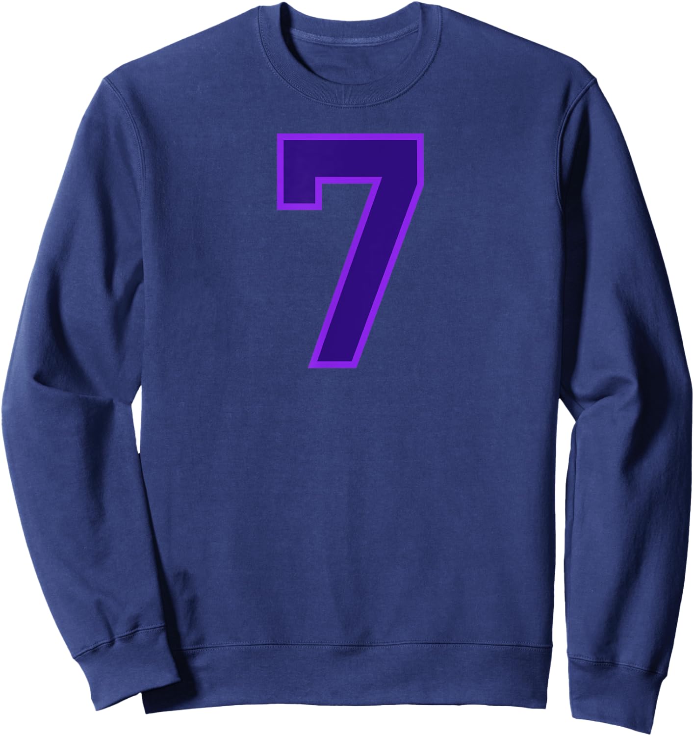Number #7 Sport Purple Number Sweatshirt - Sweatshirt | Navy