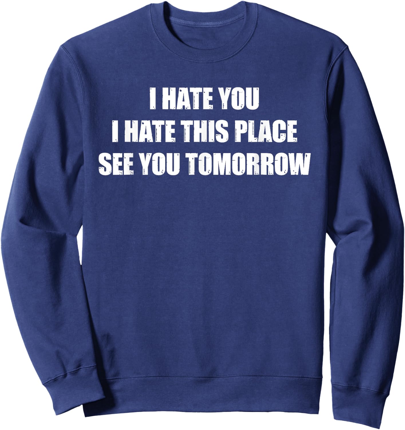I Hate You I Hate This Place See You Tomorrow Sweatshirt - Sweatshirt | Navy