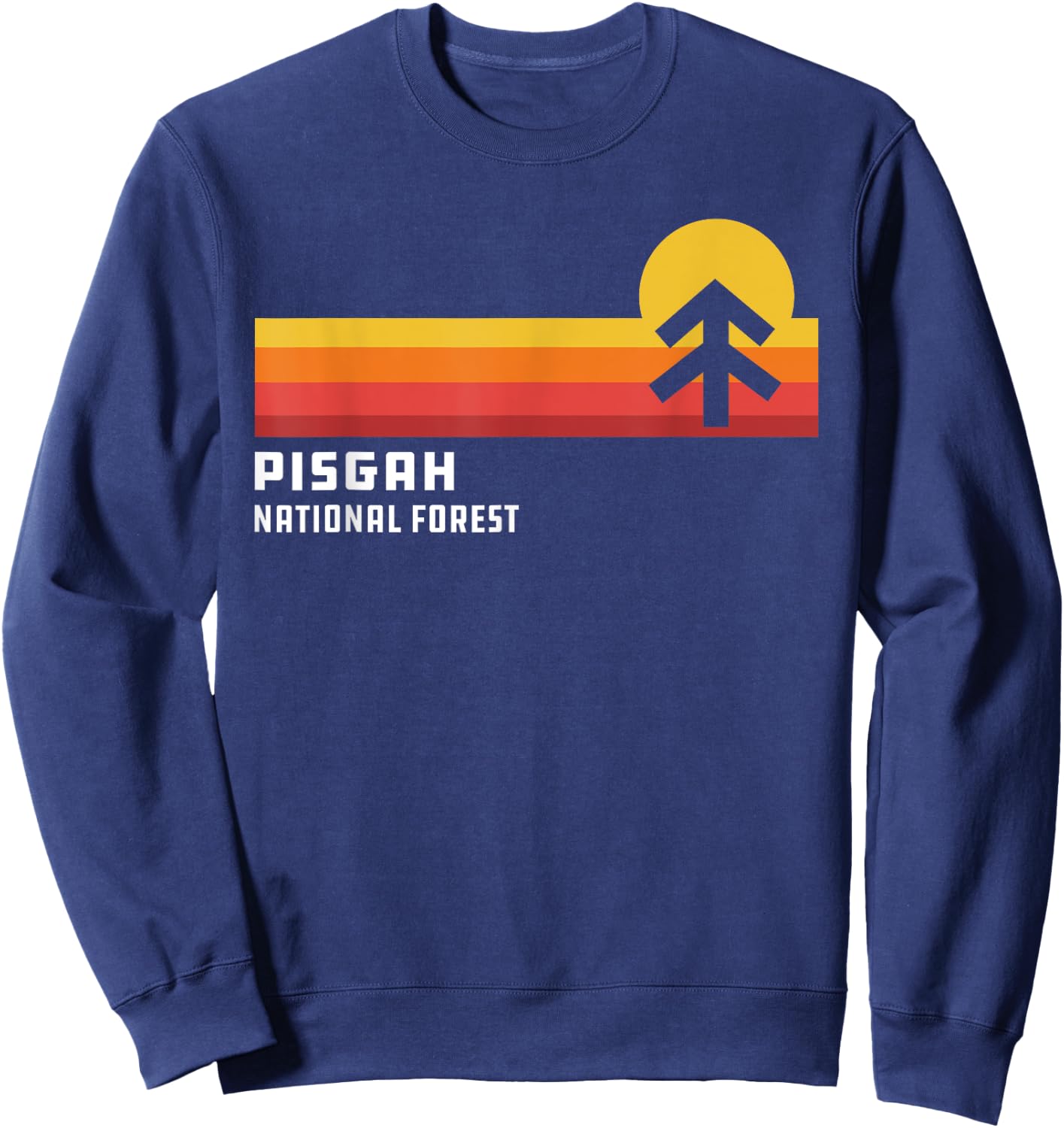 Retro Sunset Pisgah National Forest Asheville North Carolina Sweatshirt - Sweatshirt | Navy