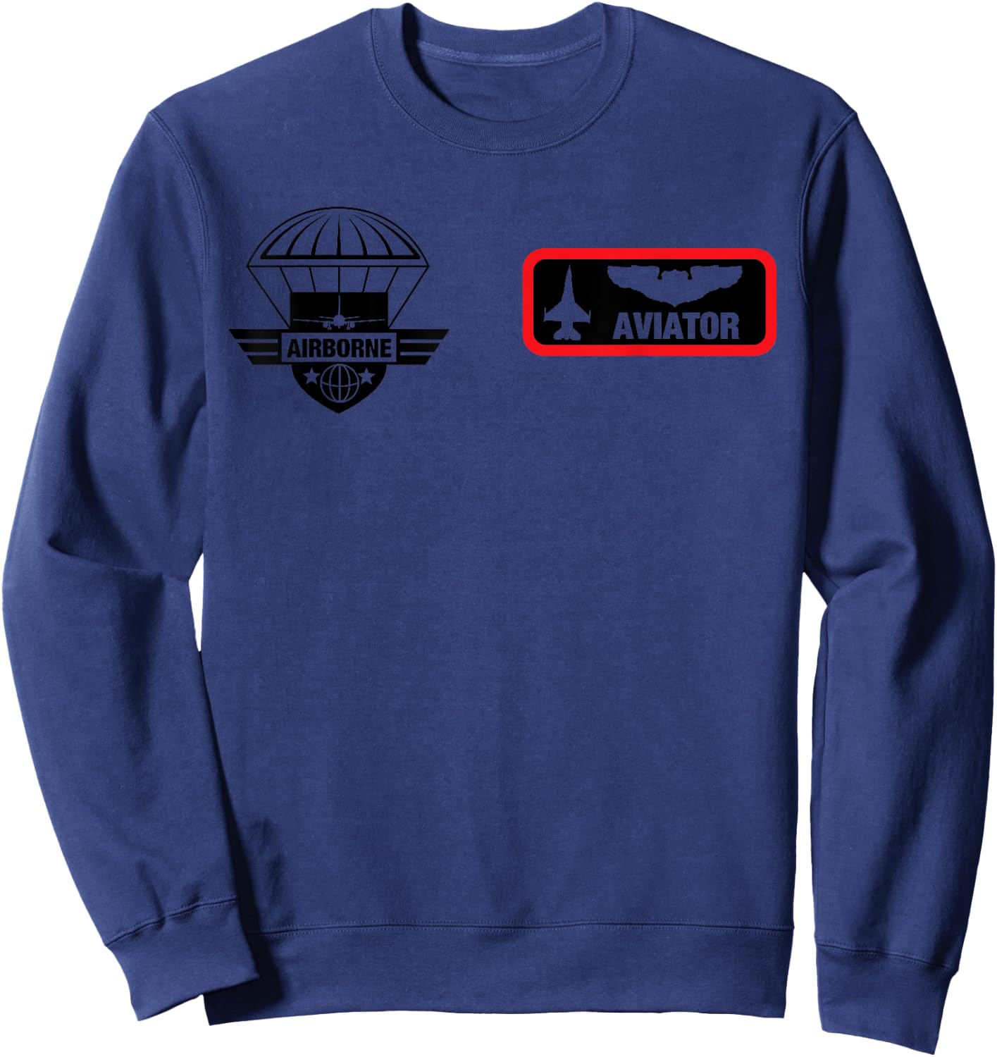Military Aviator Jet Fighter Pilot Halloween Costume Idea Sweatshirt - Sweatshirt | Navy