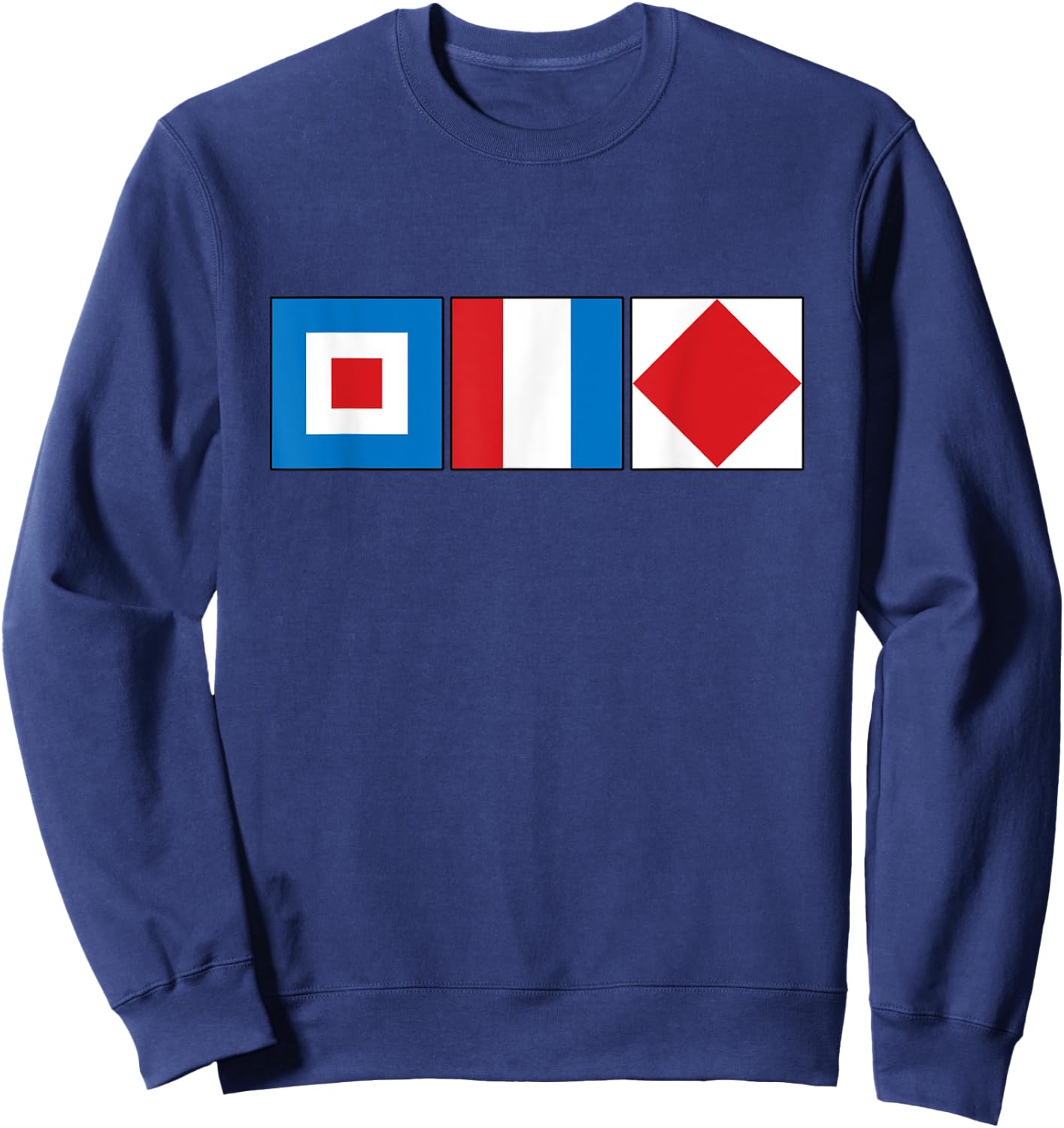 Funny WTF Sailing Nautical Flag Alphabet Sweatshirt - Sweatshirt | Navy