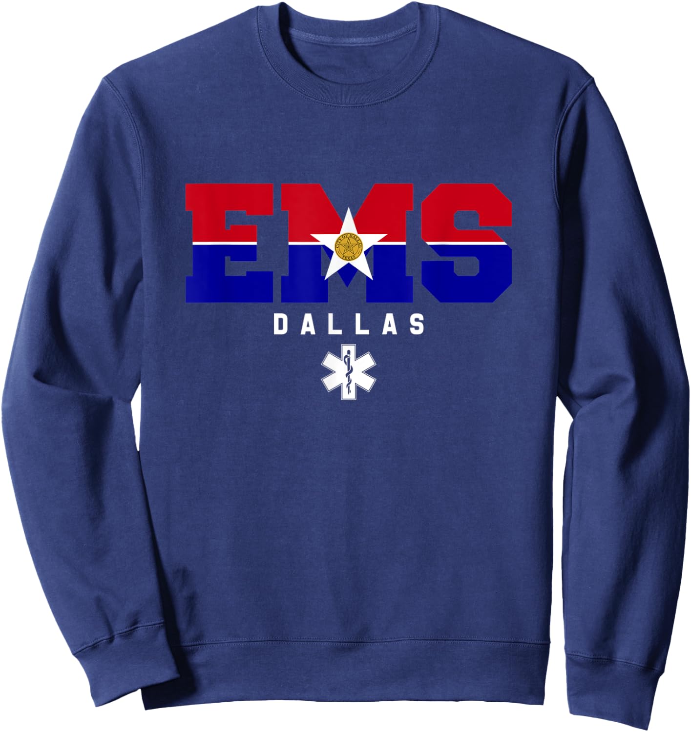 Dallas Texas EMS Emergency Medical Services EMT Duty Sweatshirt - Sweatshirt | Navy