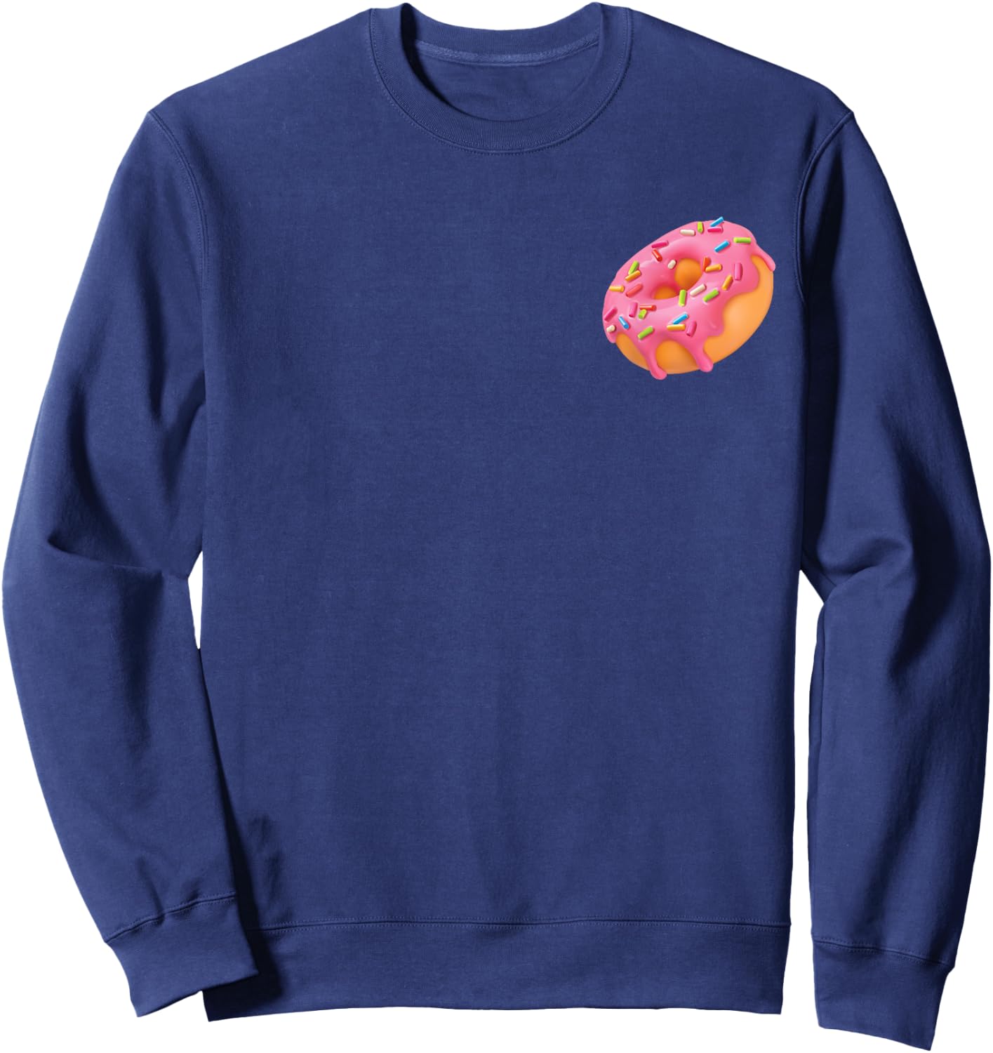 Pink Sprinkle Donut Pocket Doughnut Lovers Funny Foodie Food Sweatshirt - Sweatshirt | Navy