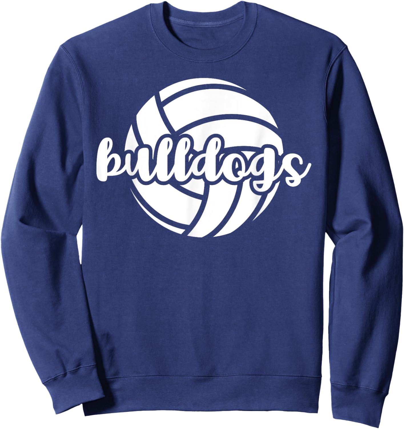 Bulldogs Volleyball Team Mascot School Spirit Game Night Sweatshirt - Sweatshirt | Navy