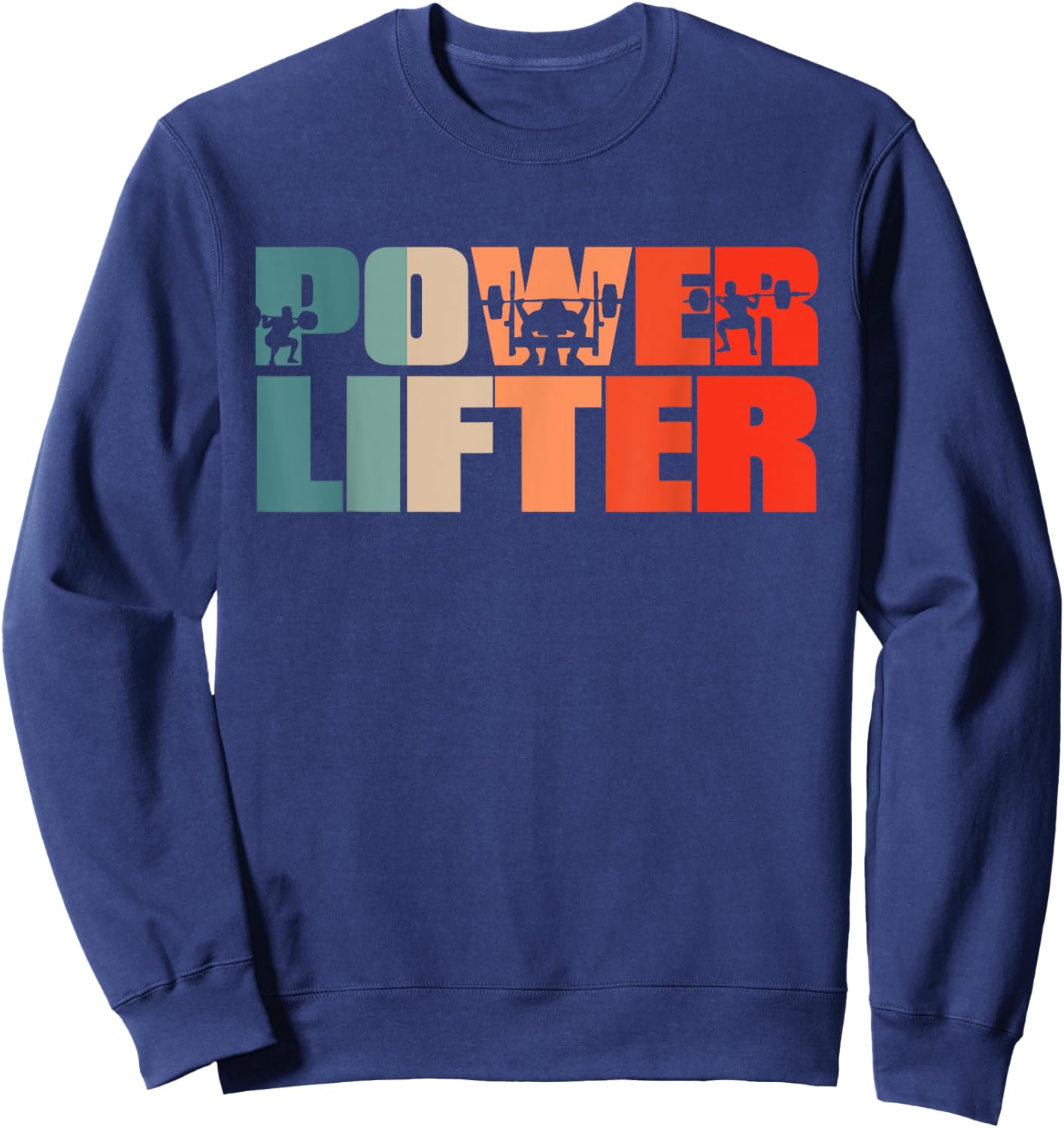 Retro Powerlifting Gym Weightlifting - Vintage Powerlifter Sweatshirt - Sweatshirt | Navy