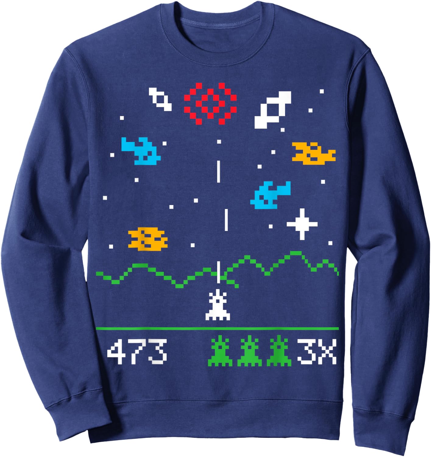 Sheldon Nerdy Vintage Astro Attack Video Gamer Geek Gift Sweatshirt - Sweatshirt | Navy