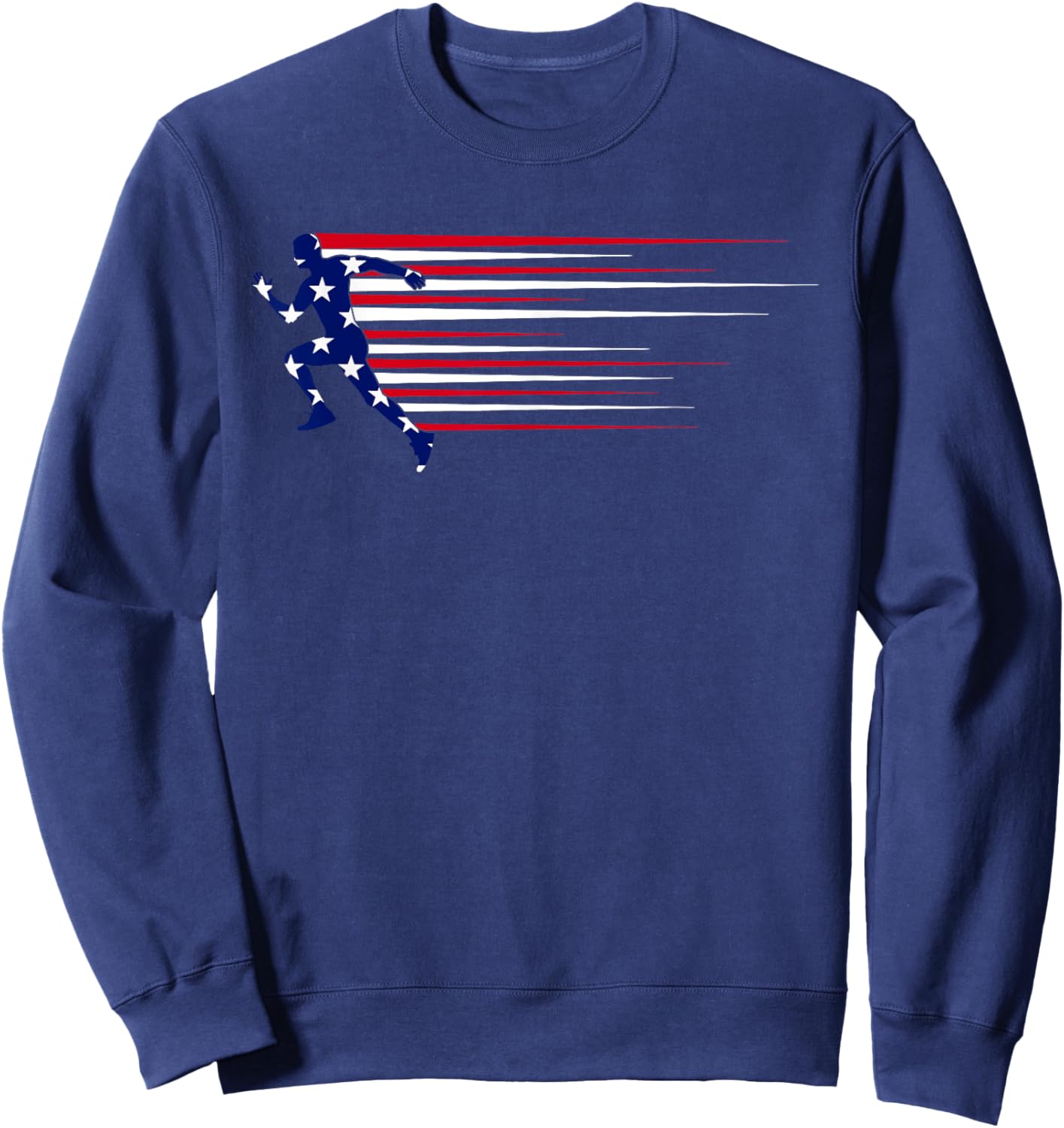 Best USA American Flag Track And Field Gift Team Men Women Sweatshirt - Sweatshirt | Navy