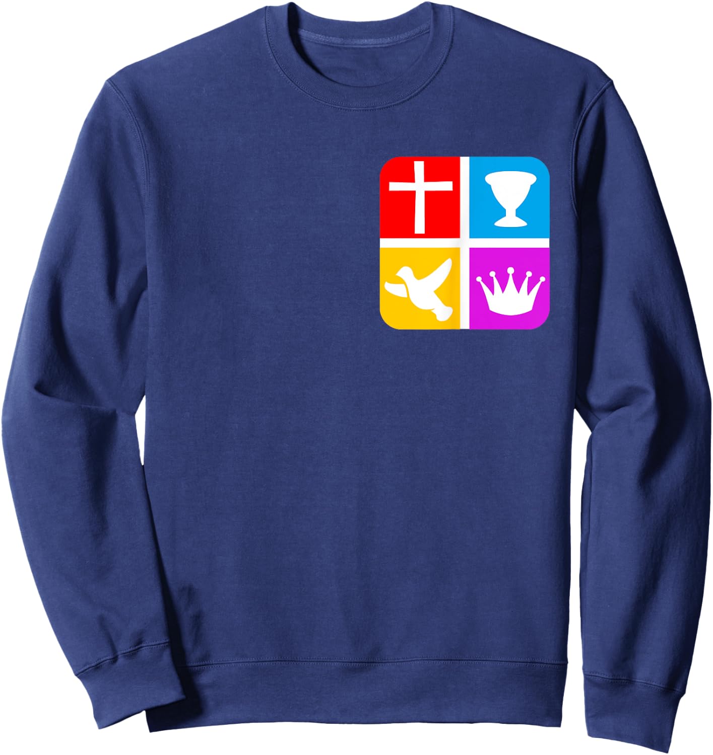 Foursquare Gospel Pentecostalism Church Logo Christianity Sweatshirt - Sweatshirt | Navy