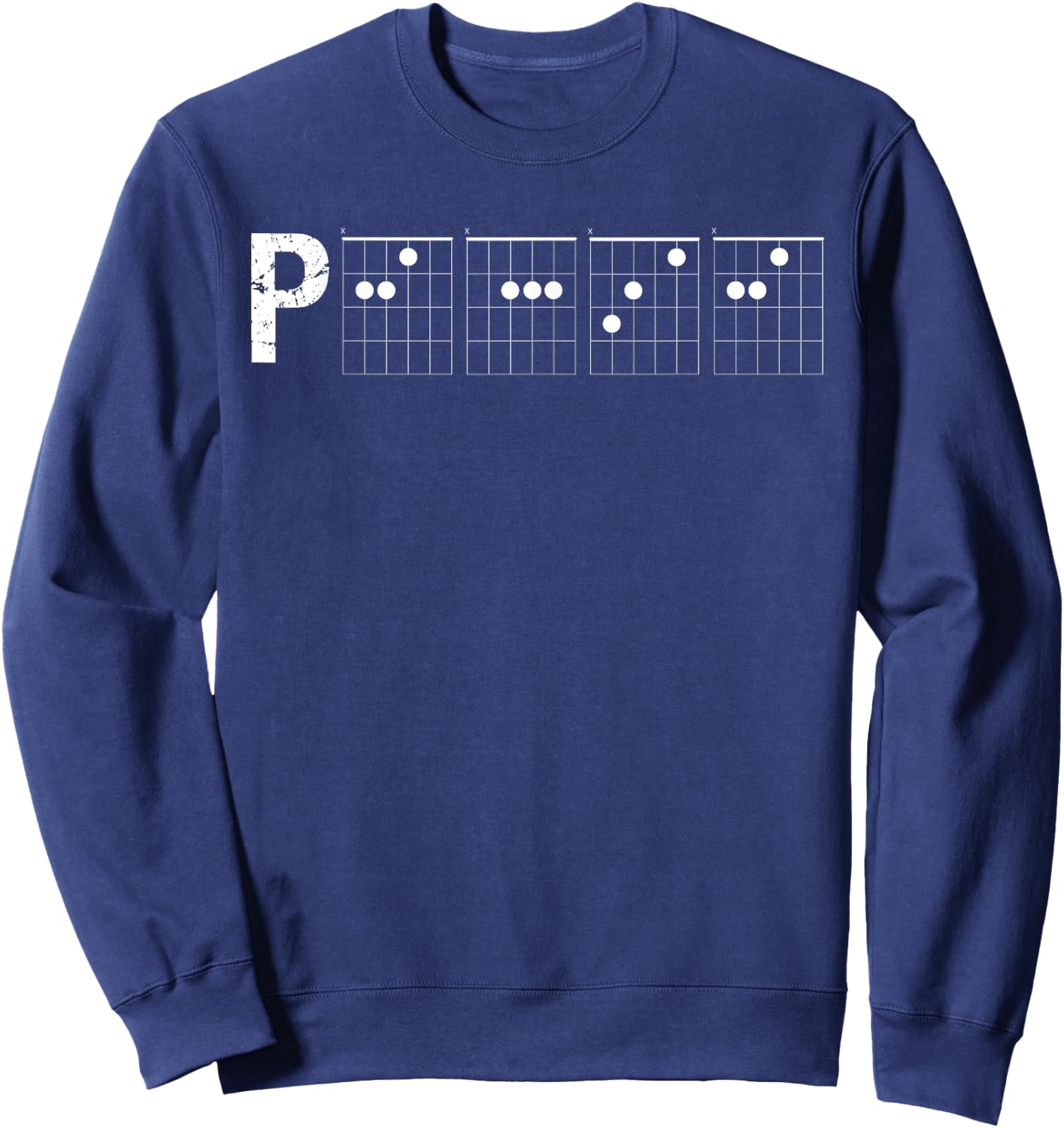 Guitar Chord Shirt Tab Funny Peace Word Made of Chords Sweatshirt - Sweatshirt | Navy