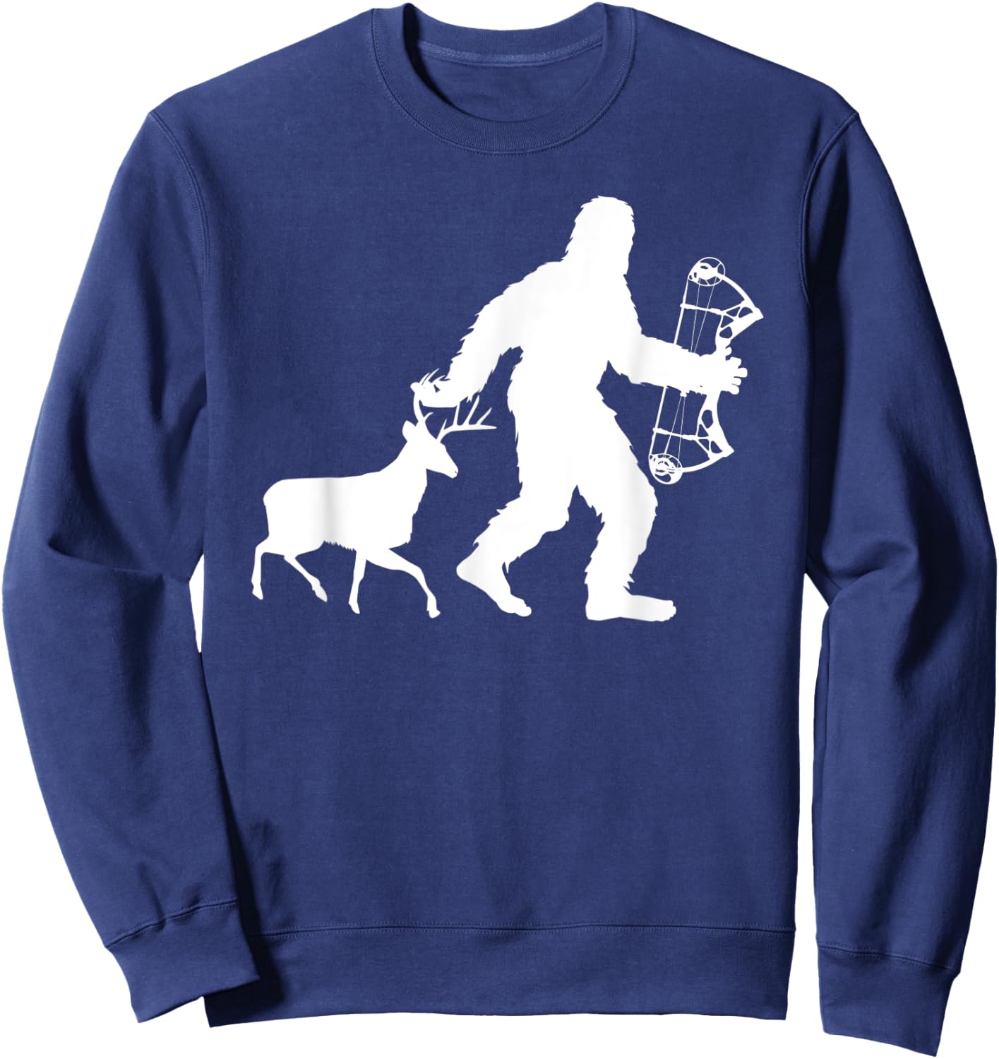 Deer Bow Hunting Bigfoot Deer Hunter Crossbow Sasquatch Cool Sweatshirt - Sweatshirt | Navy