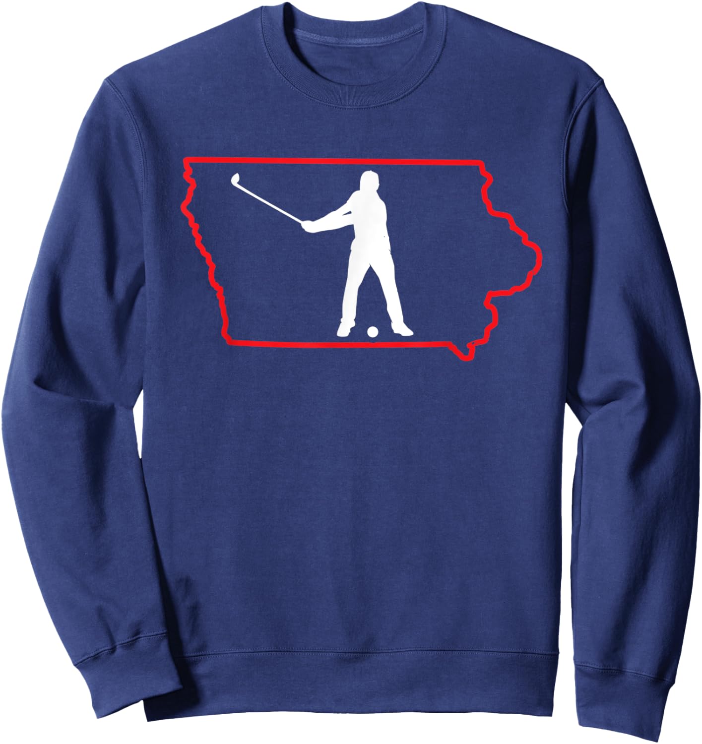 Iowa Golfer Iowa Map State Golf Player Golf Lover Golfing Sweatshirt - Sweatshirt | Navy
