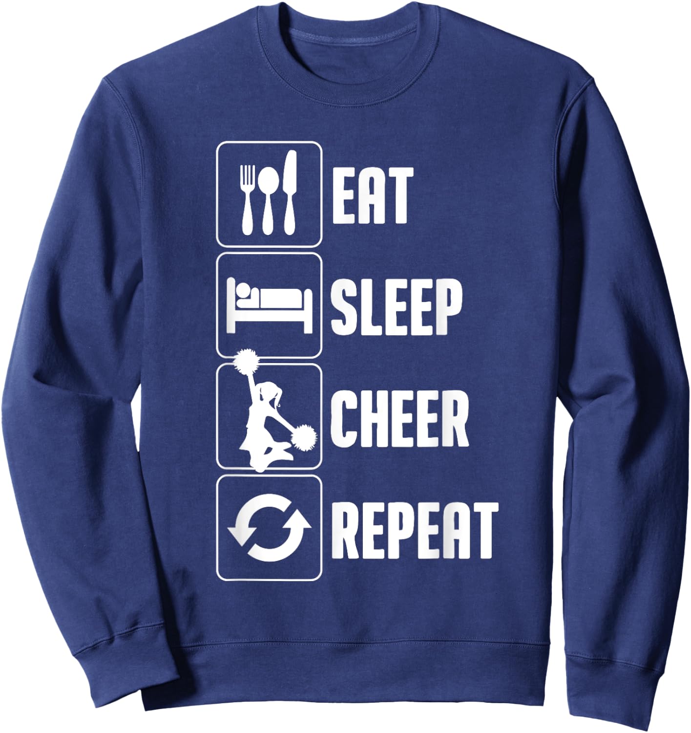 Funny Cheerleading Art For Teen Girl Women Cheerleader Cheer Sweatshirt - Sweatshirt | Navy