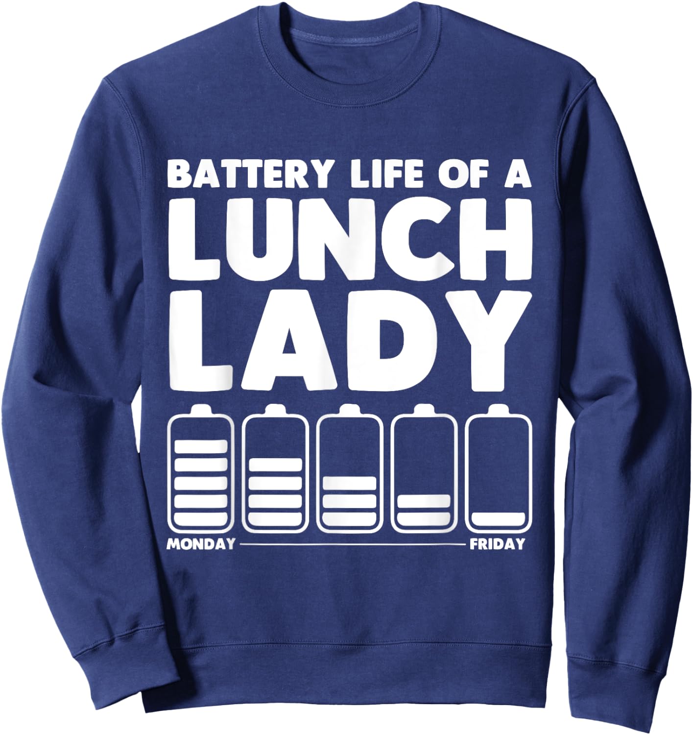 Funny Lunch Lady Art Women Cafeteria Lunch Monitor Sweatshirt - Sweatshirt | Navy