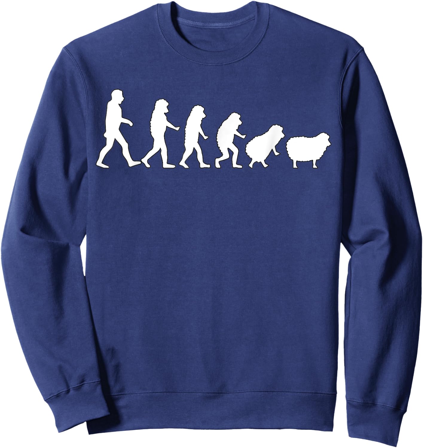 Sheeple Evolution Of human to sheep wake up sheeple Sweatshirt - Sweatshirt | Navy