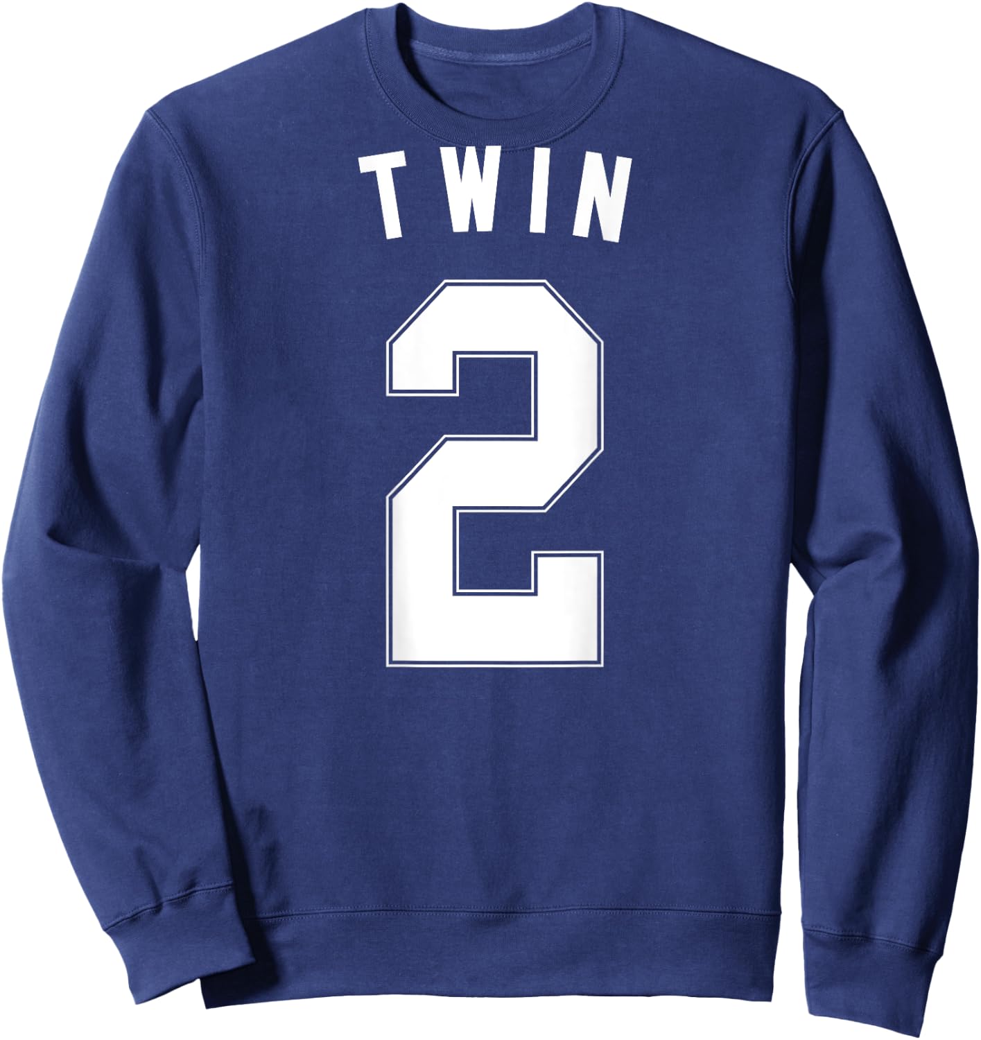 TWIN 2 shirt funny matching adult kid jersey identical twin Sweatshirt - Sweatshirt | Navy