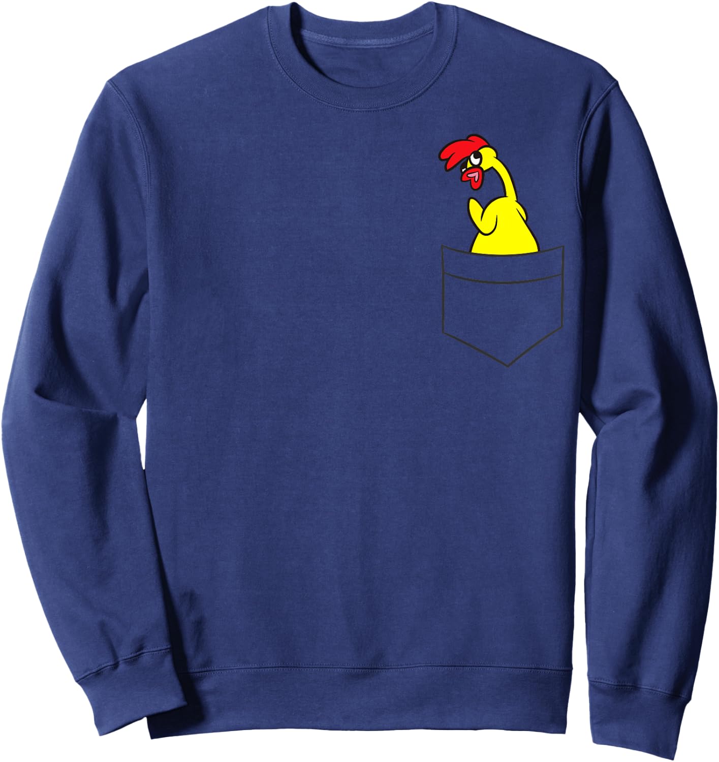 Rubber Chicken Lover Rubber Chicken In a Pocket Sweatshirt - Sweatshirt | Navy