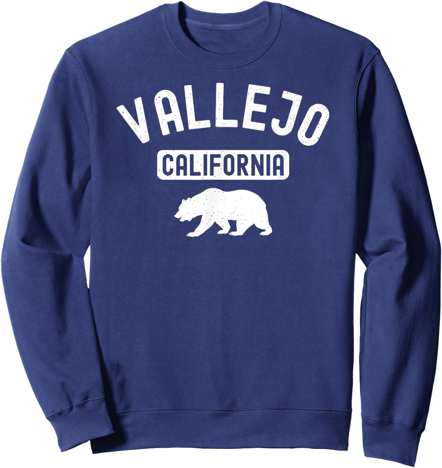 Vallejo California Bear Bay Area Retro Northern California Sweatshirt - Sweatshirt | Navy