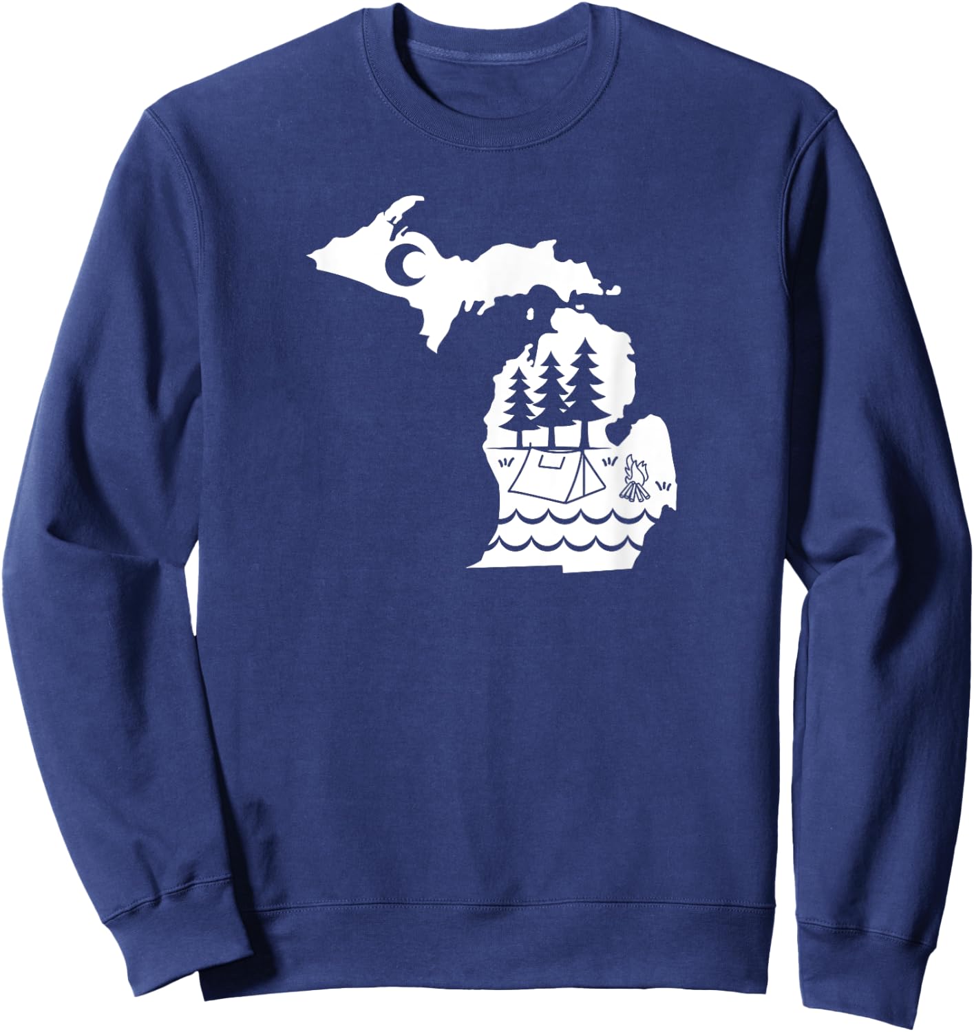 Michigan Outdoors Camping, Hiking and Exploring Sweatshirt - Sweatshirt | Navy