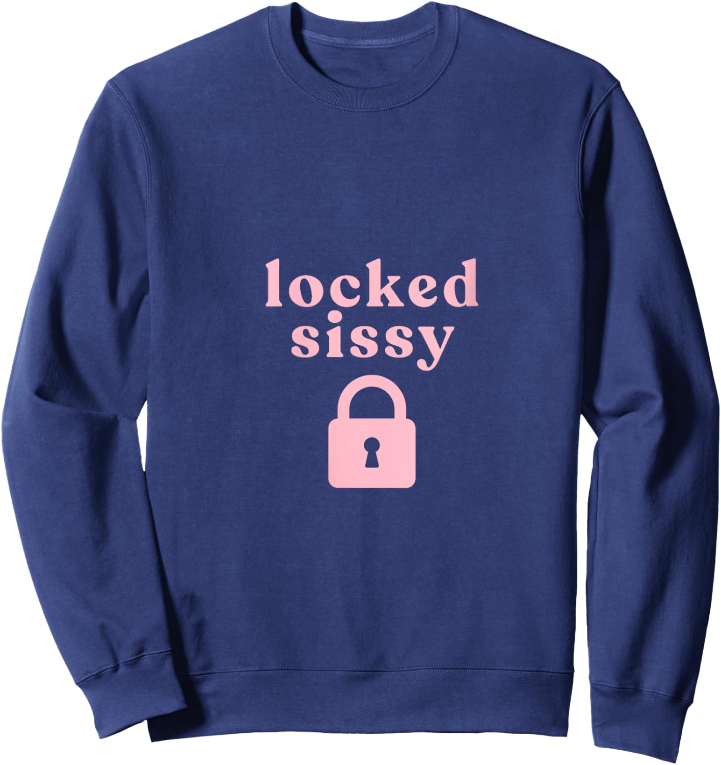 Pink Locked Sissy with chastity lock V-Neck Sweatshirt - Sweatshirt | Navy