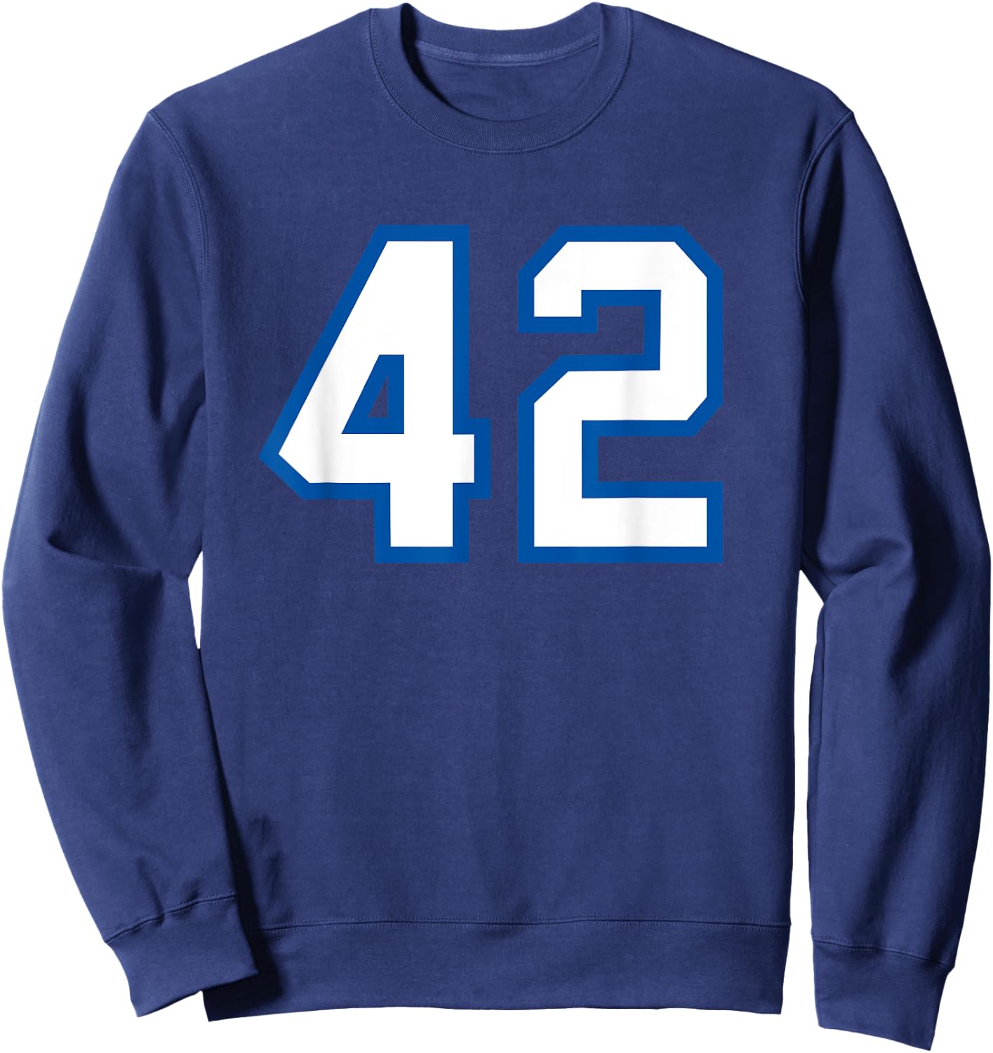 Number #42 Sport White Blue Number Sweatshirt - Sweatshirt | Navy