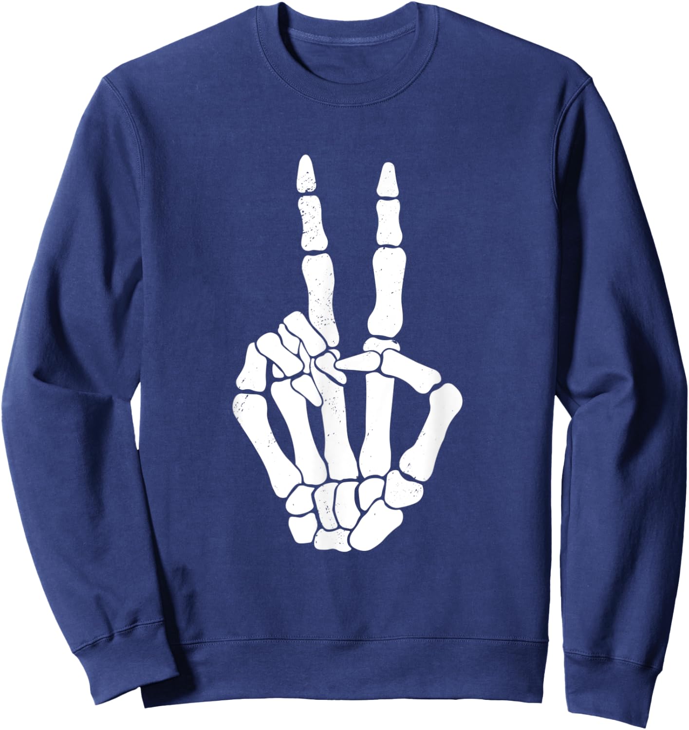 Skeleton Peace Sign Skeleton Halloween Creatures Love Sweatshirt - Sweatshirt | Navy
