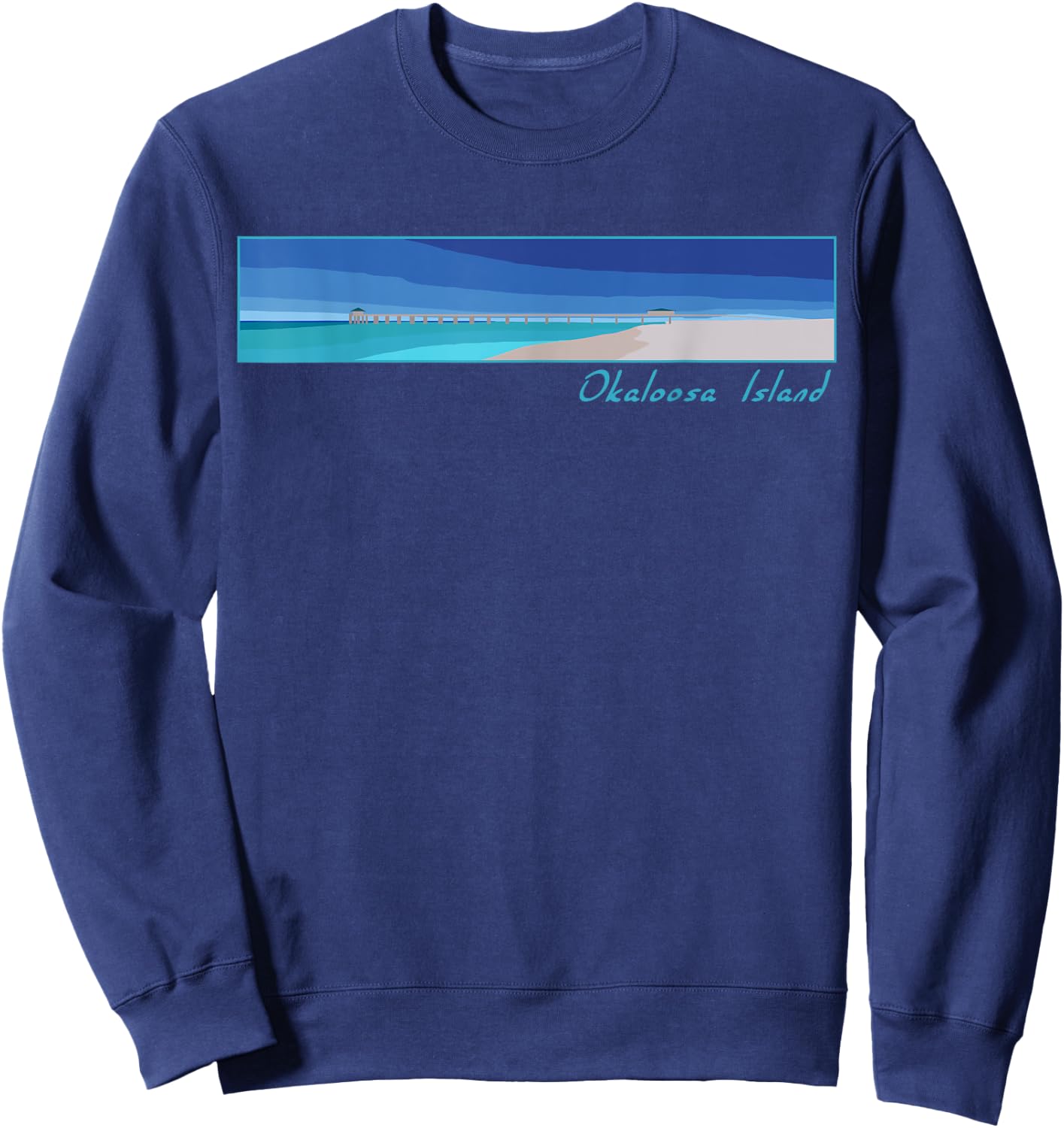 Okaloosa Island Pier, Fort Walton Beach, Florida T Shirt Men Sweatshirt - Sweatshirt | Navy