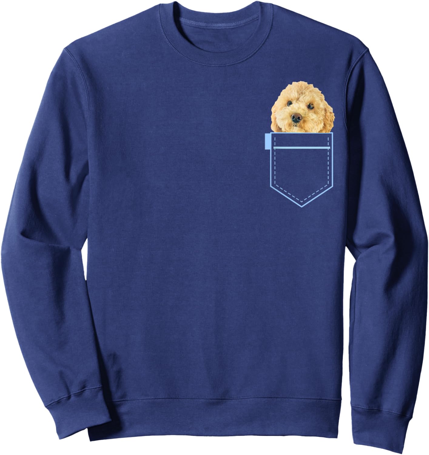 Cavapoo in pocket Puppy Dog Lover Cute Poodle cross gift Sweatshirt - Sweatshirt | Navy