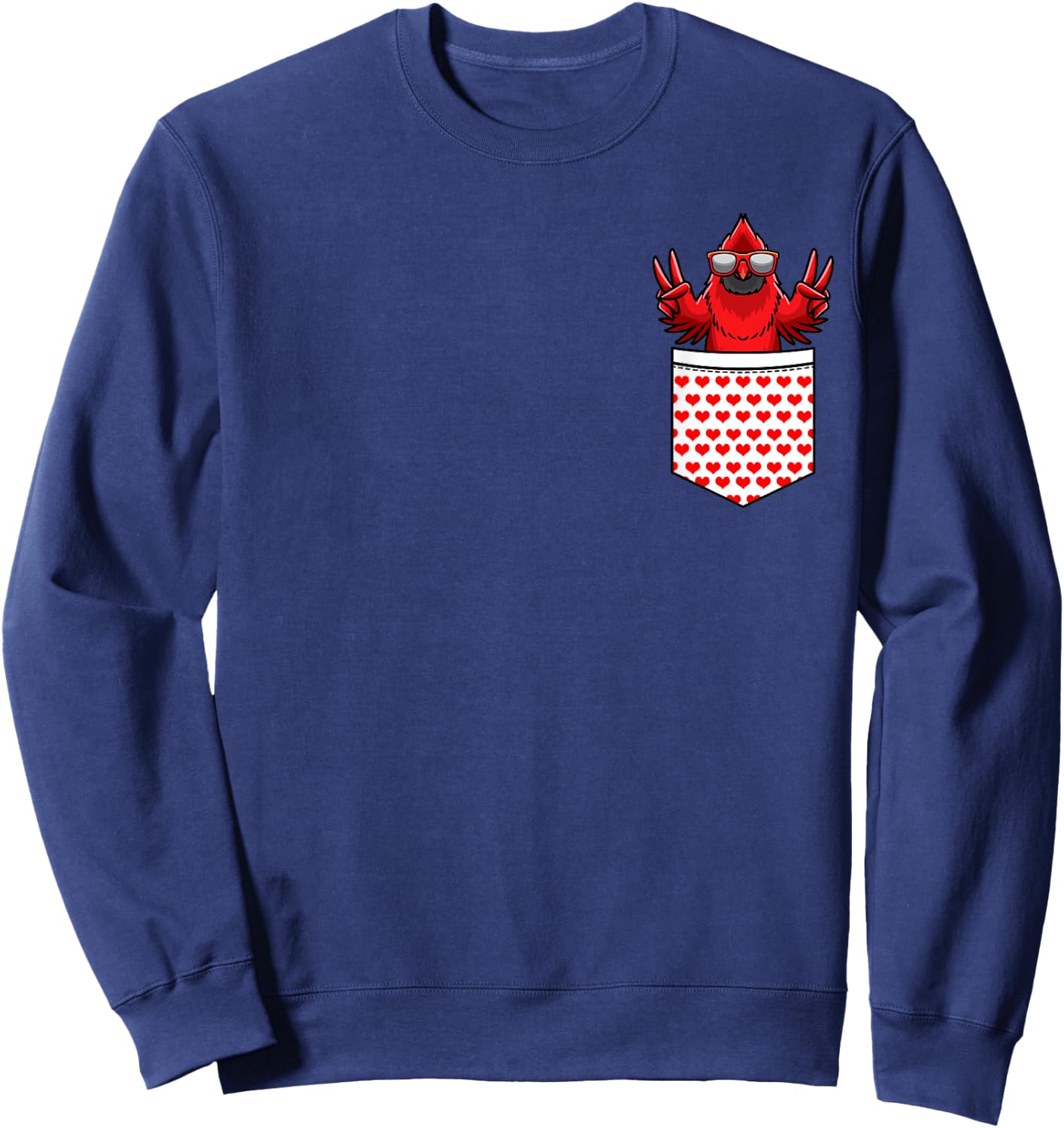 Northern Cardinal Bird Red Cardinal In Pocket Sweatshirt - Sweatshirt | Navy