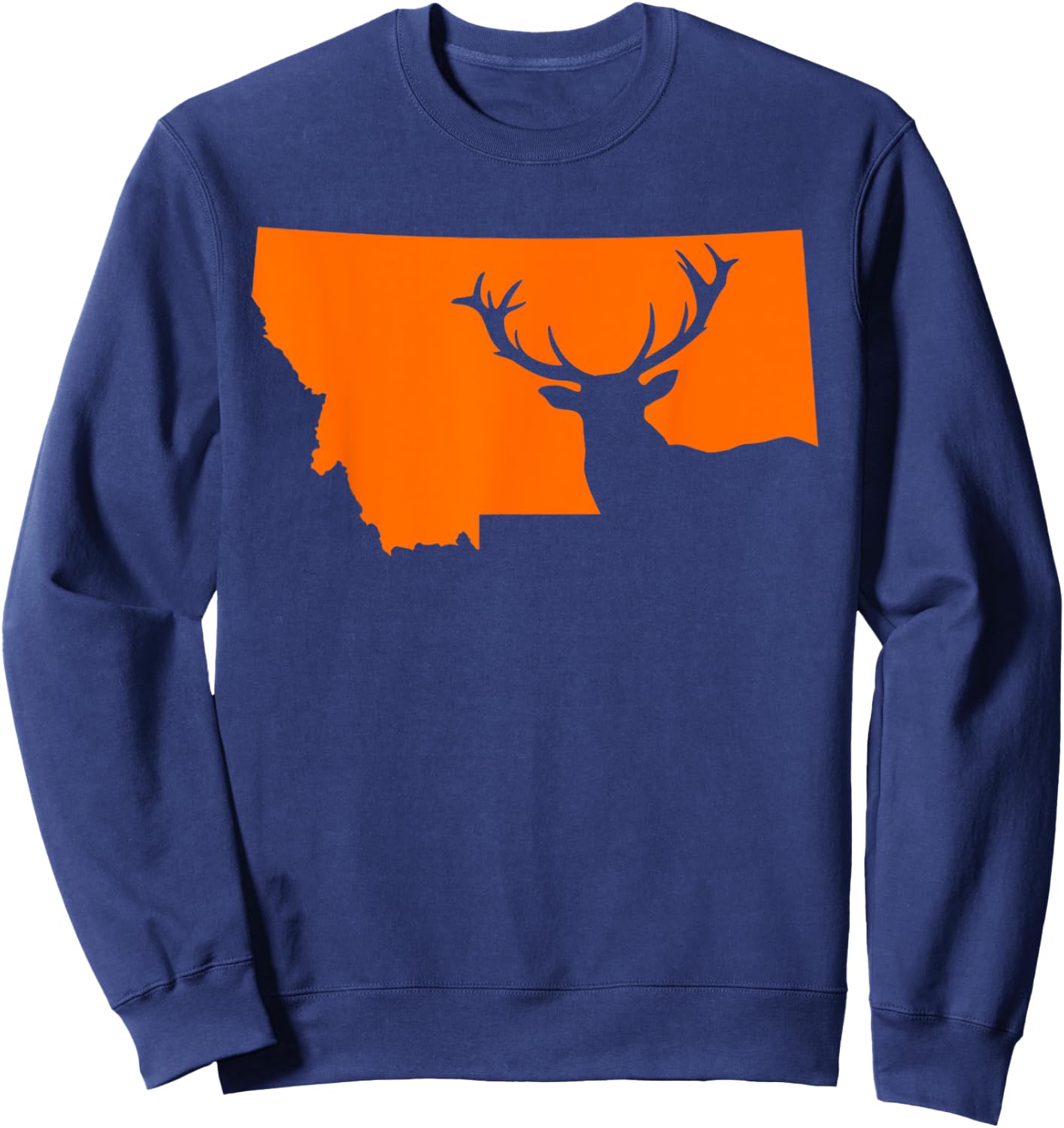 Montana Elk Hunting Cool Montana Hunters Hunting Sweatshirt - Sweatshirt | Navy